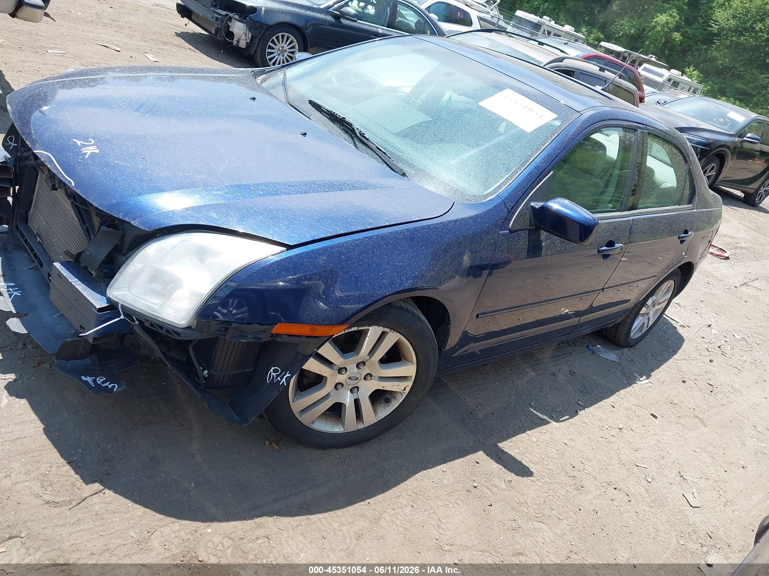 2007 Ford Fusion Sel Blue vin: 3FAHP08Z17R128457