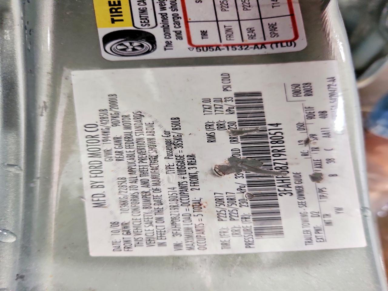 2009 Ford Fusion Sel Silver vin: 3FAHP08Z19R180514