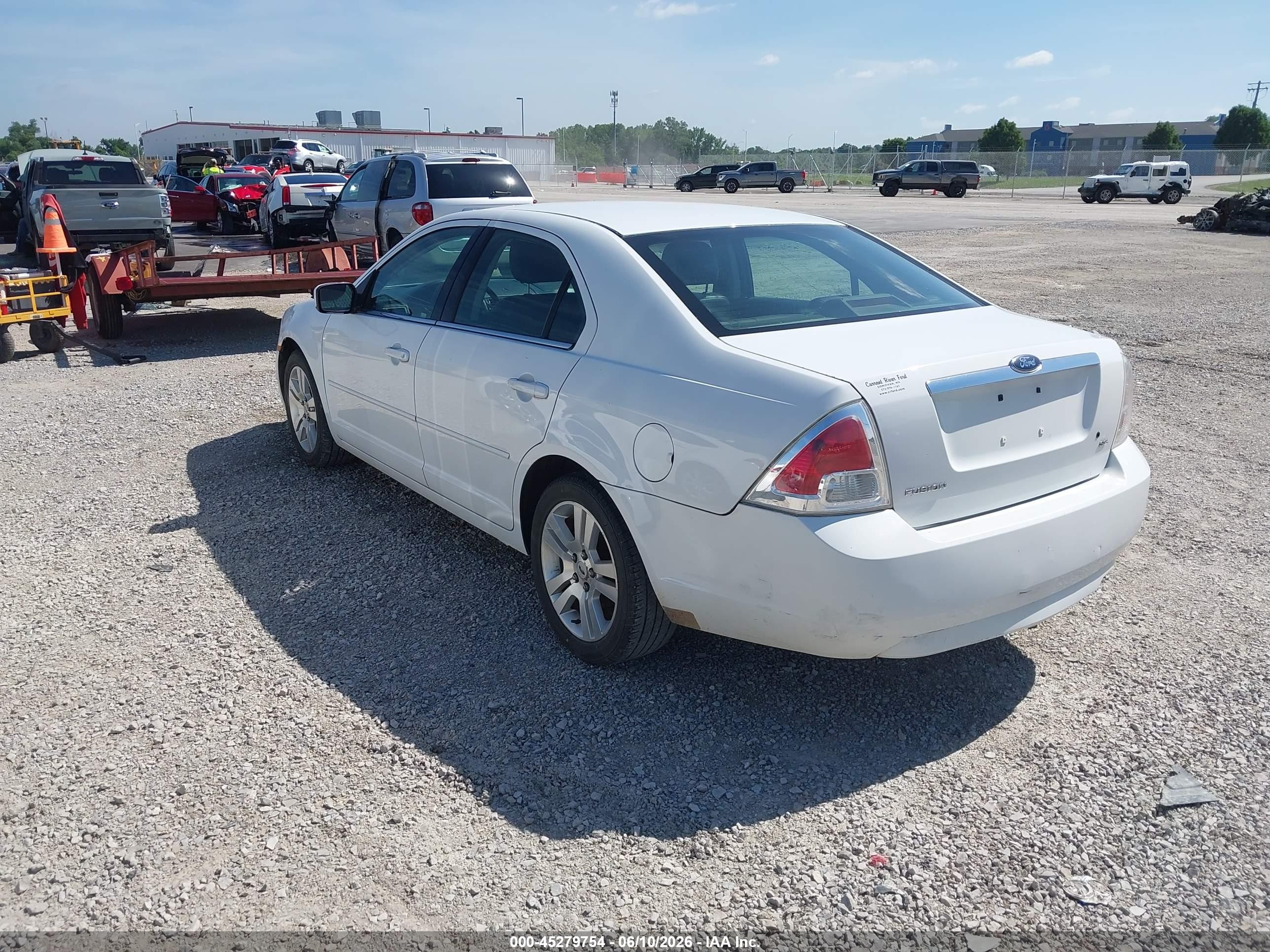 2007 Ford Fusion Sel White vin: 3FAHP08Z27R125227
