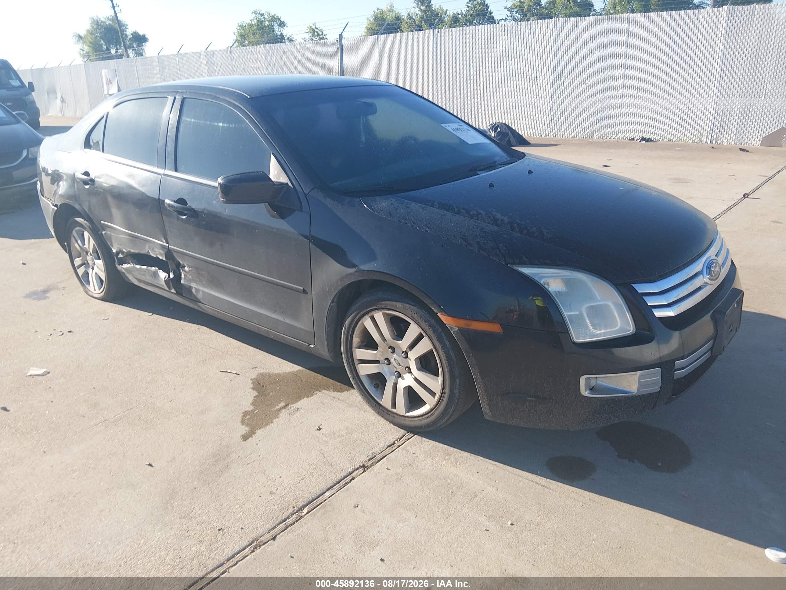 2007 Ford Fusion Sel Black vin: 3FAHP08Z37R119372