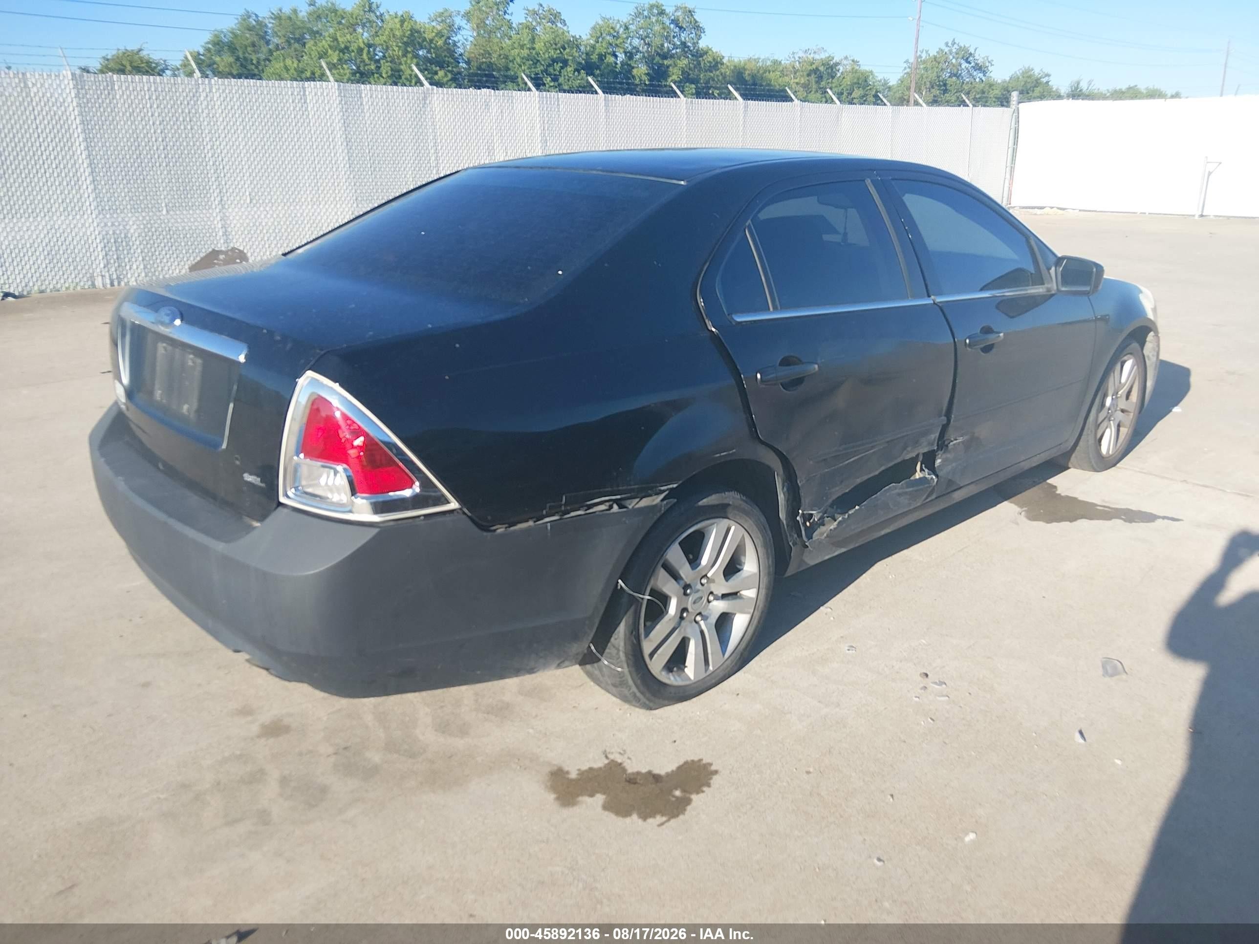 2007 Ford Fusion Sel Black vin: 3FAHP08Z37R119372