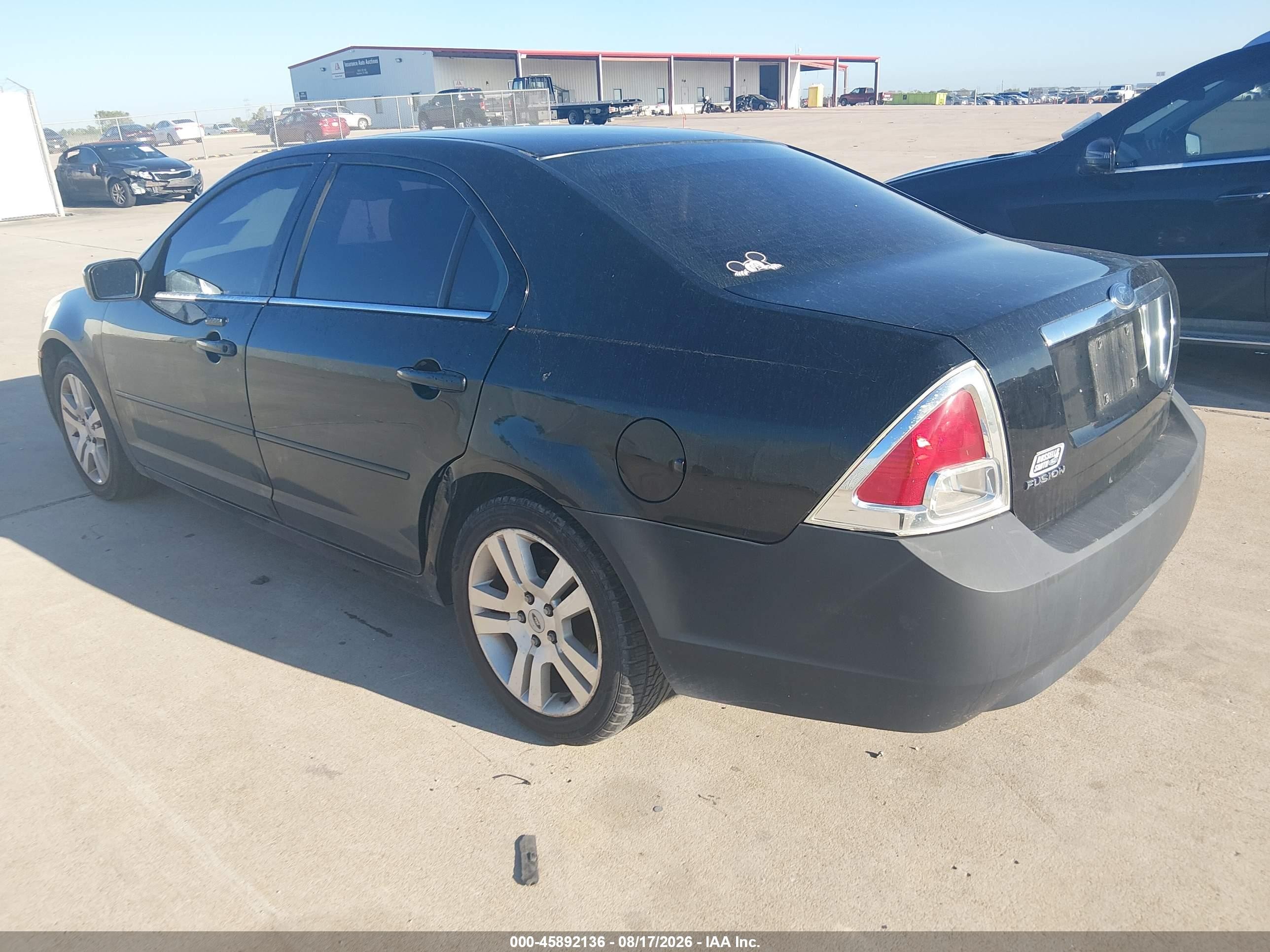 2007 Ford Fusion Sel Black vin: 3FAHP08Z37R119372