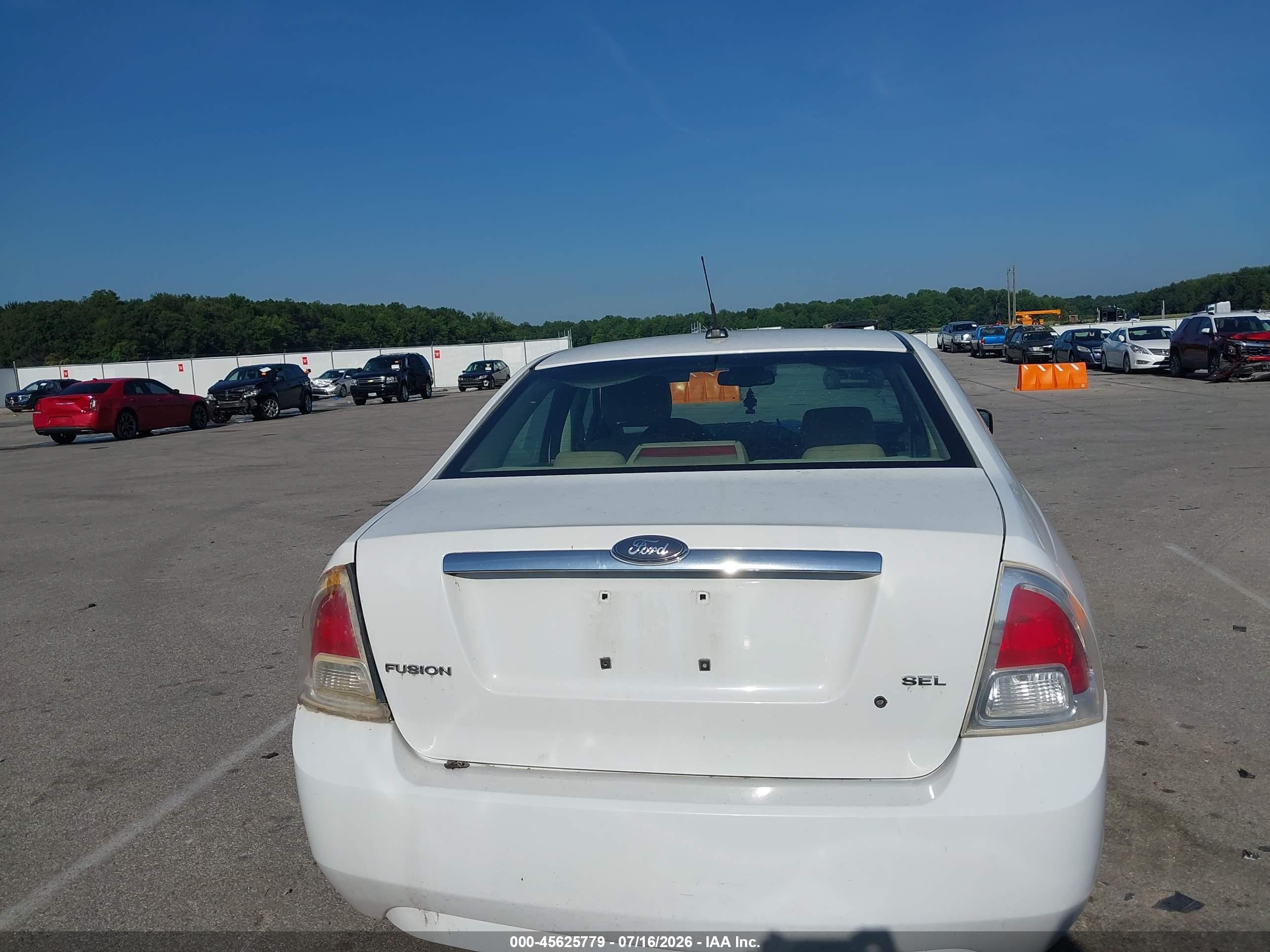 2007 Ford Fusion Sel White vin: 3FAHP08Z47R279065