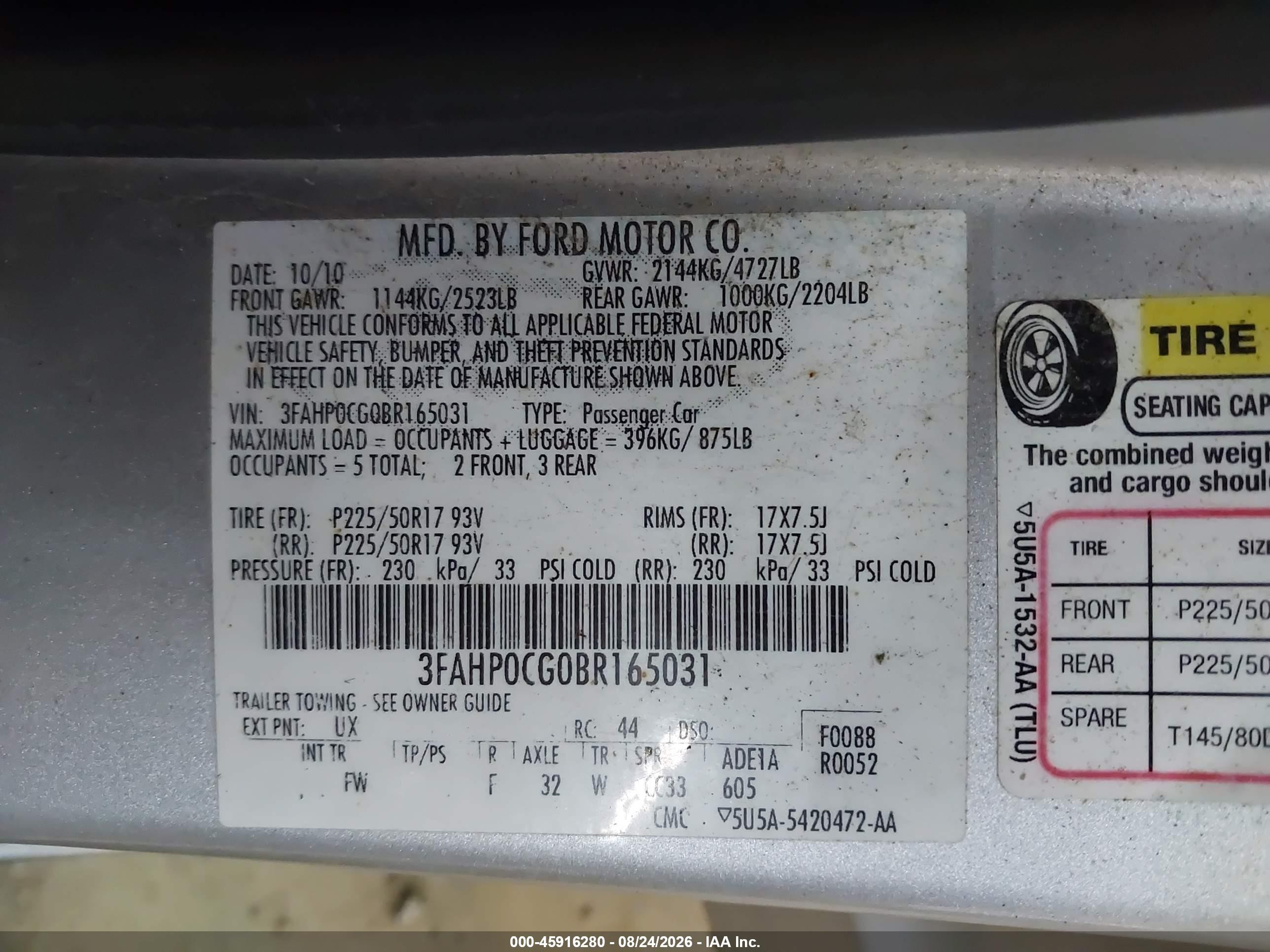 2011 Ford Fusion Sel Silver vin: 3FAHP0CG0BR165031