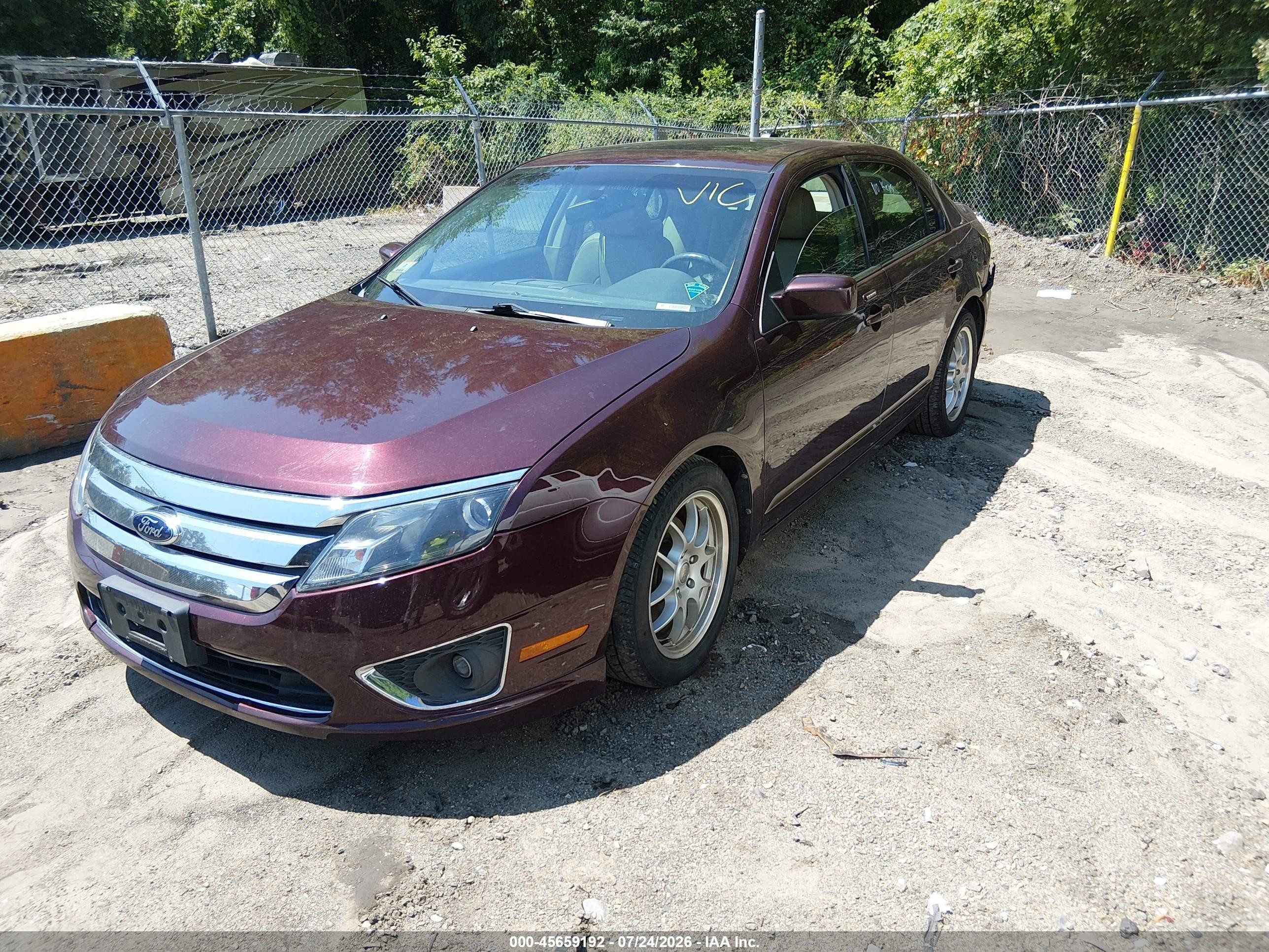 2011 Ford Fusion Sel Burgundy vin: 3FAHP0CG1BR212325