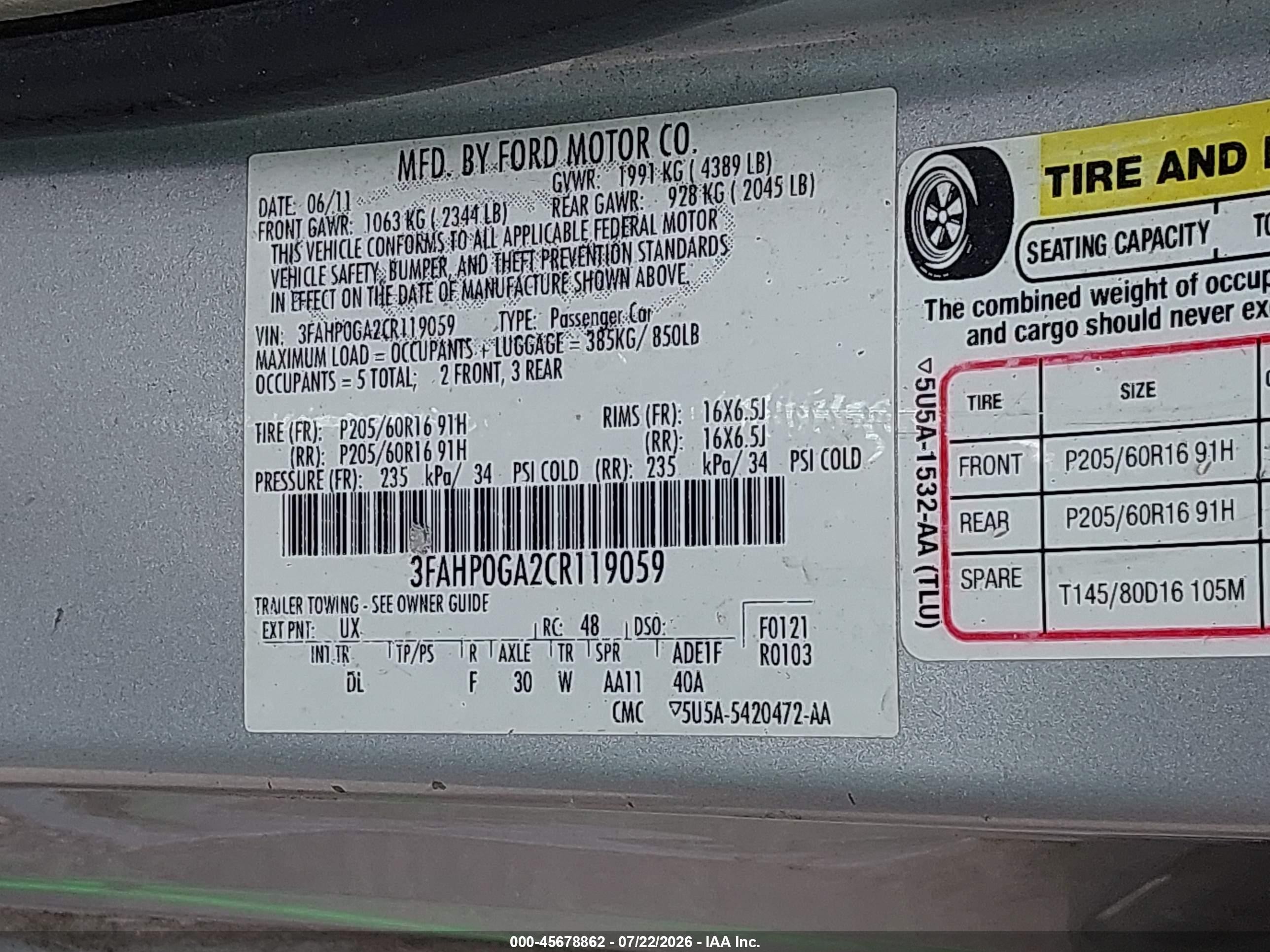 2012 Ford Fusion S Silver vin: 3FAHP0GA2CR119059