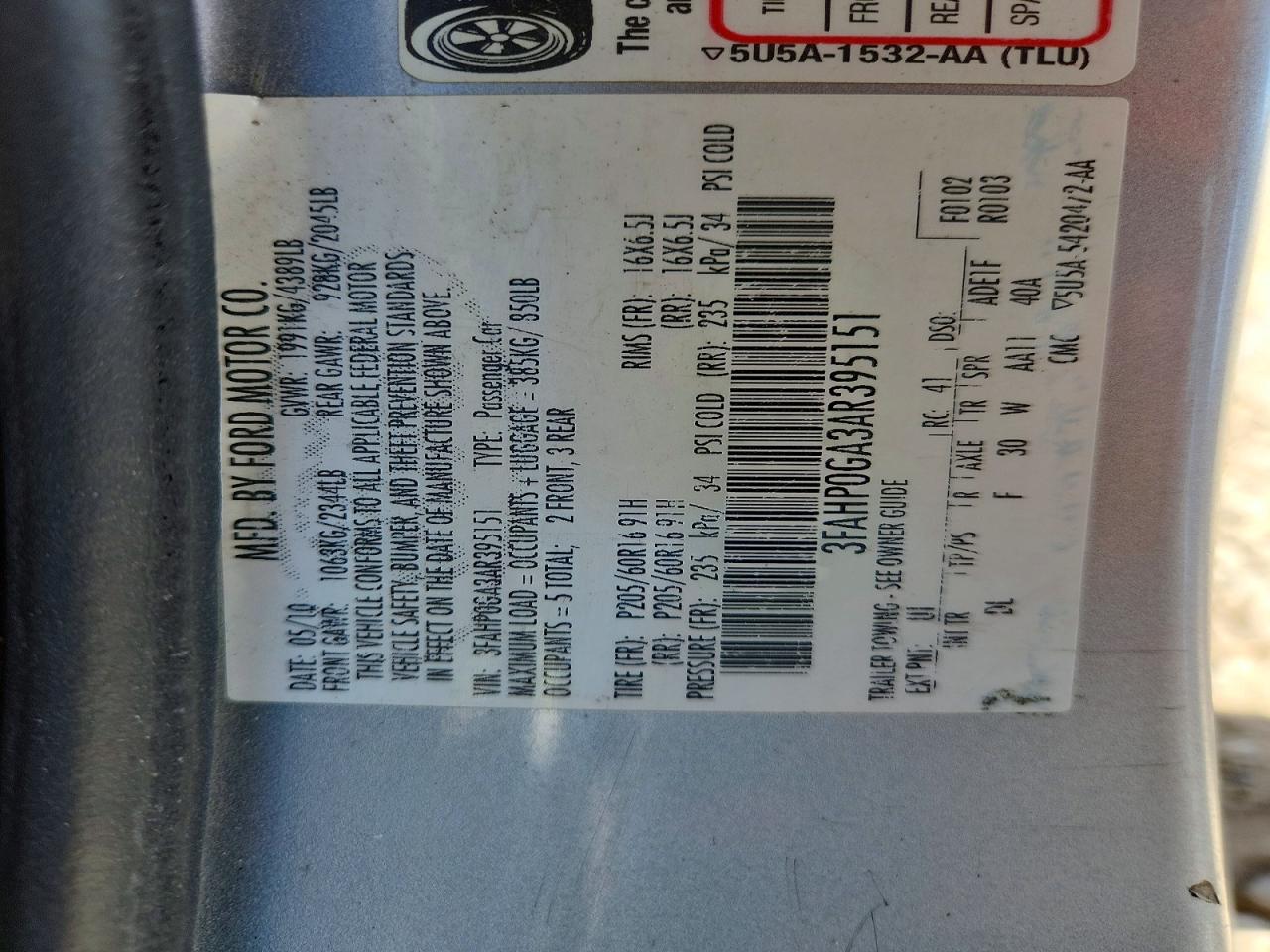 2010 Ford Fusion S Silver vin: 3FAHP0GA3AR395151