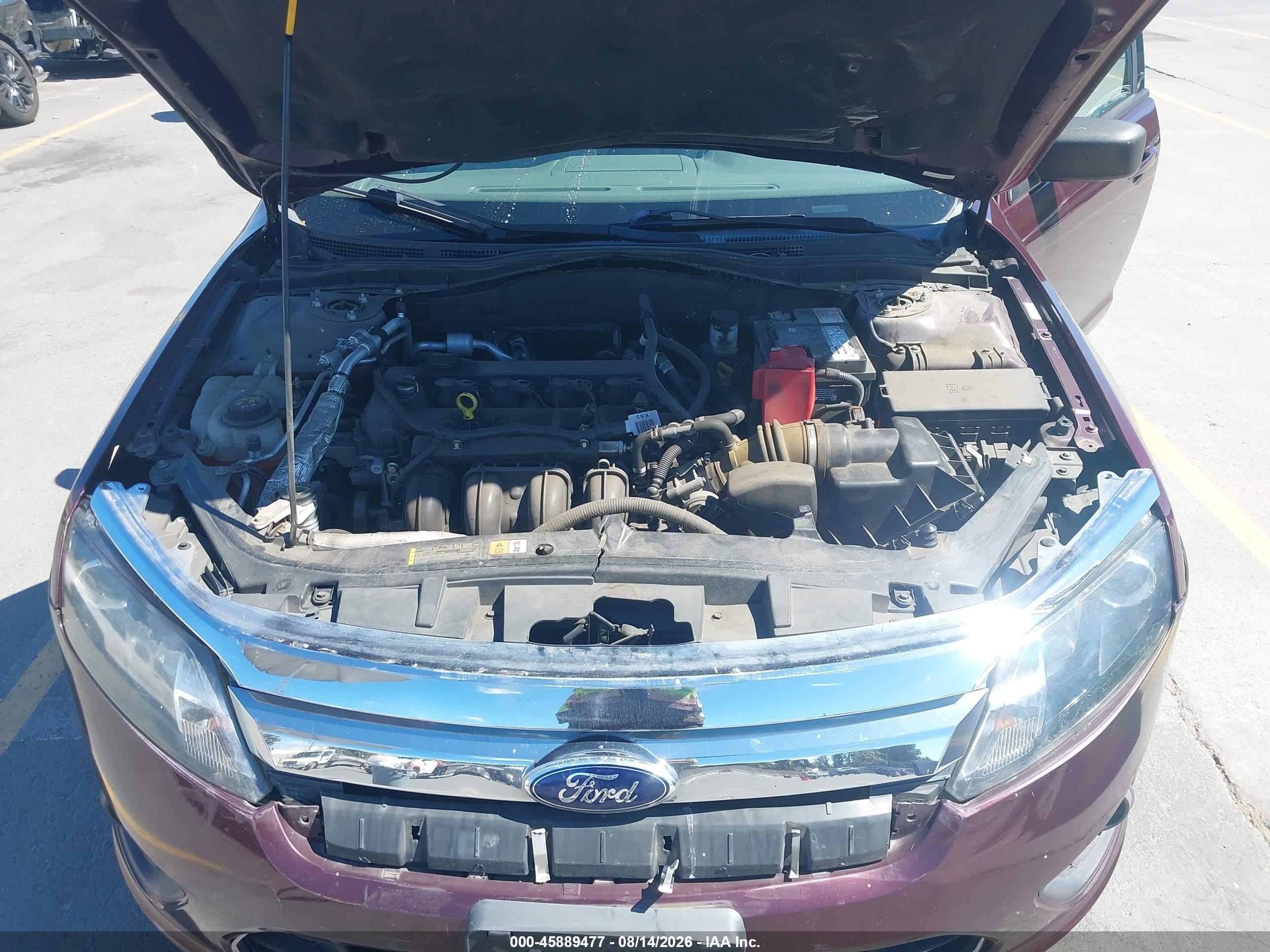 2012 Ford Fusion S Бордовый vin: 3FAHP0GA5CR290047