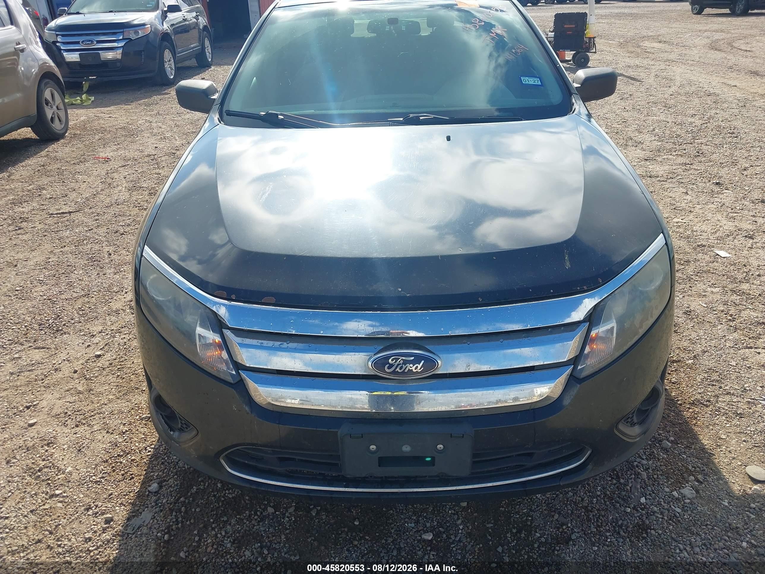 2012 Ford Fusion S Black vin: 3FAHP0GA5CR449892
