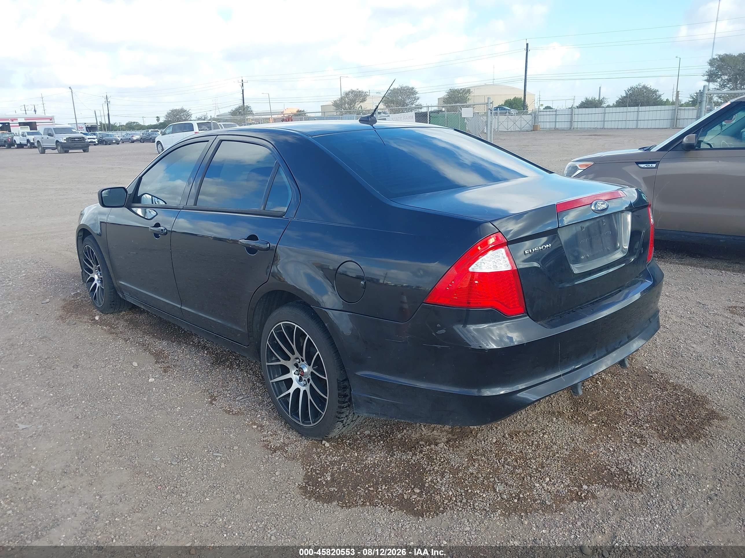 2012 Ford Fusion S Black vin: 3FAHP0GA5CR449892