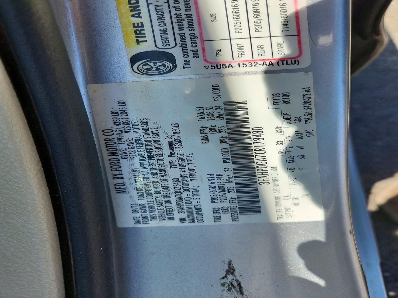 2012 Ford Fusion S Silver vin: 3FAHP0GA7CR178480