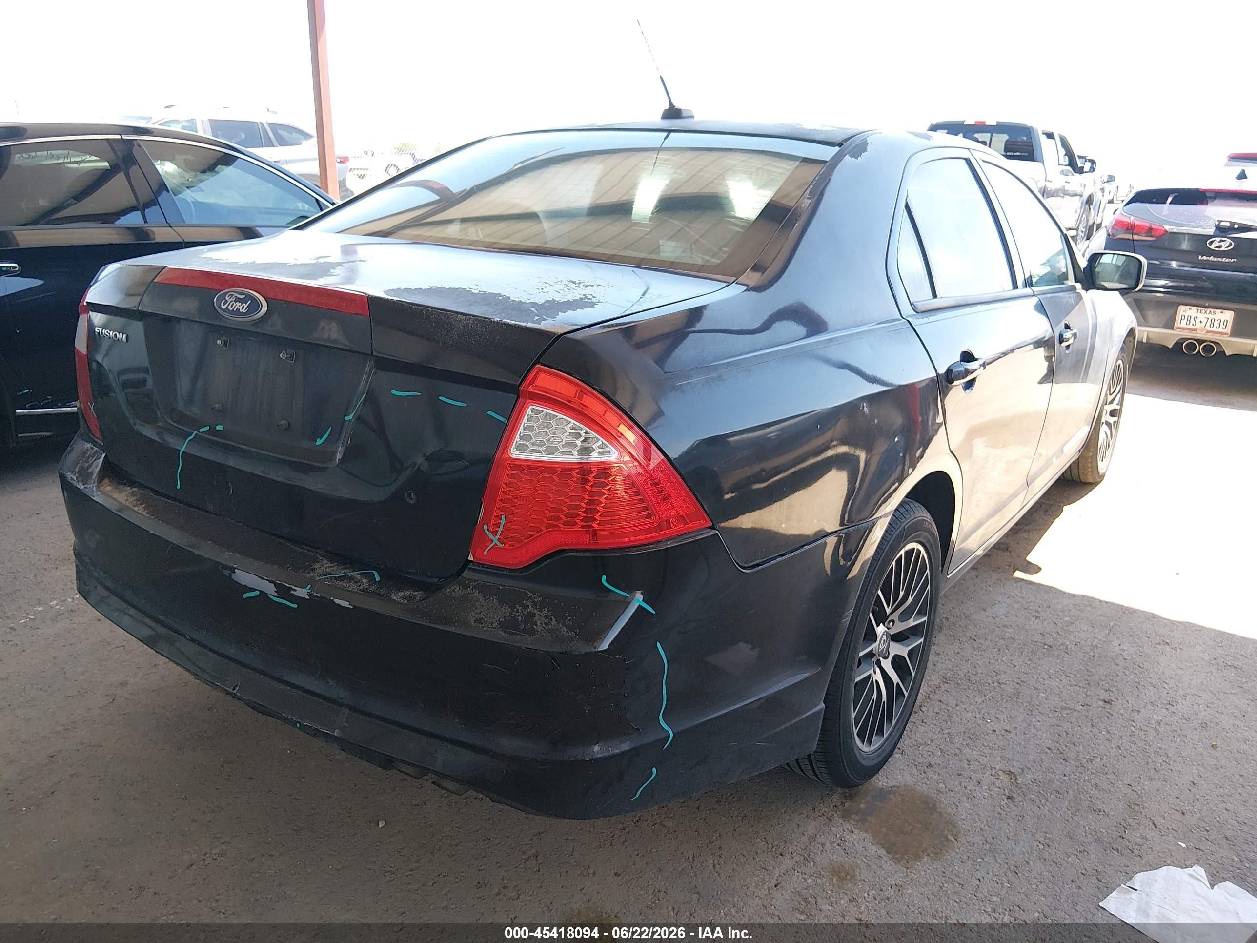 2010 Ford Fusion S Black vin: 3FAHP0GA8AR375851