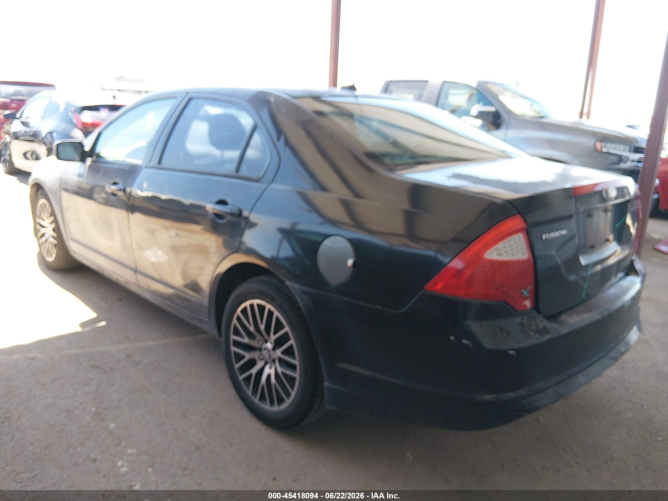 2010 Ford Fusion S Black vin: 3FAHP0GA8AR375851