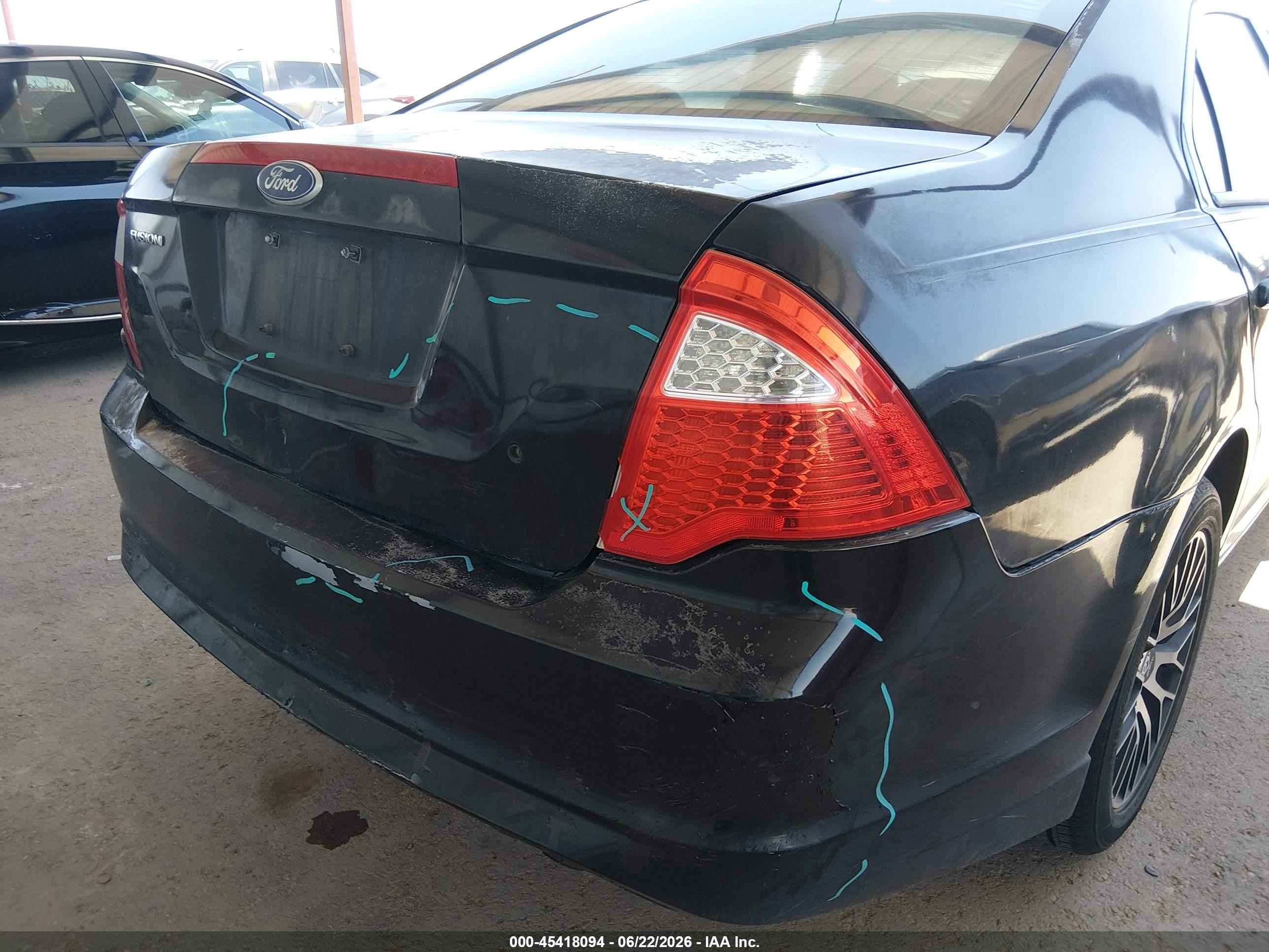 2010 Ford Fusion S Black vin: 3FAHP0GA8AR375851