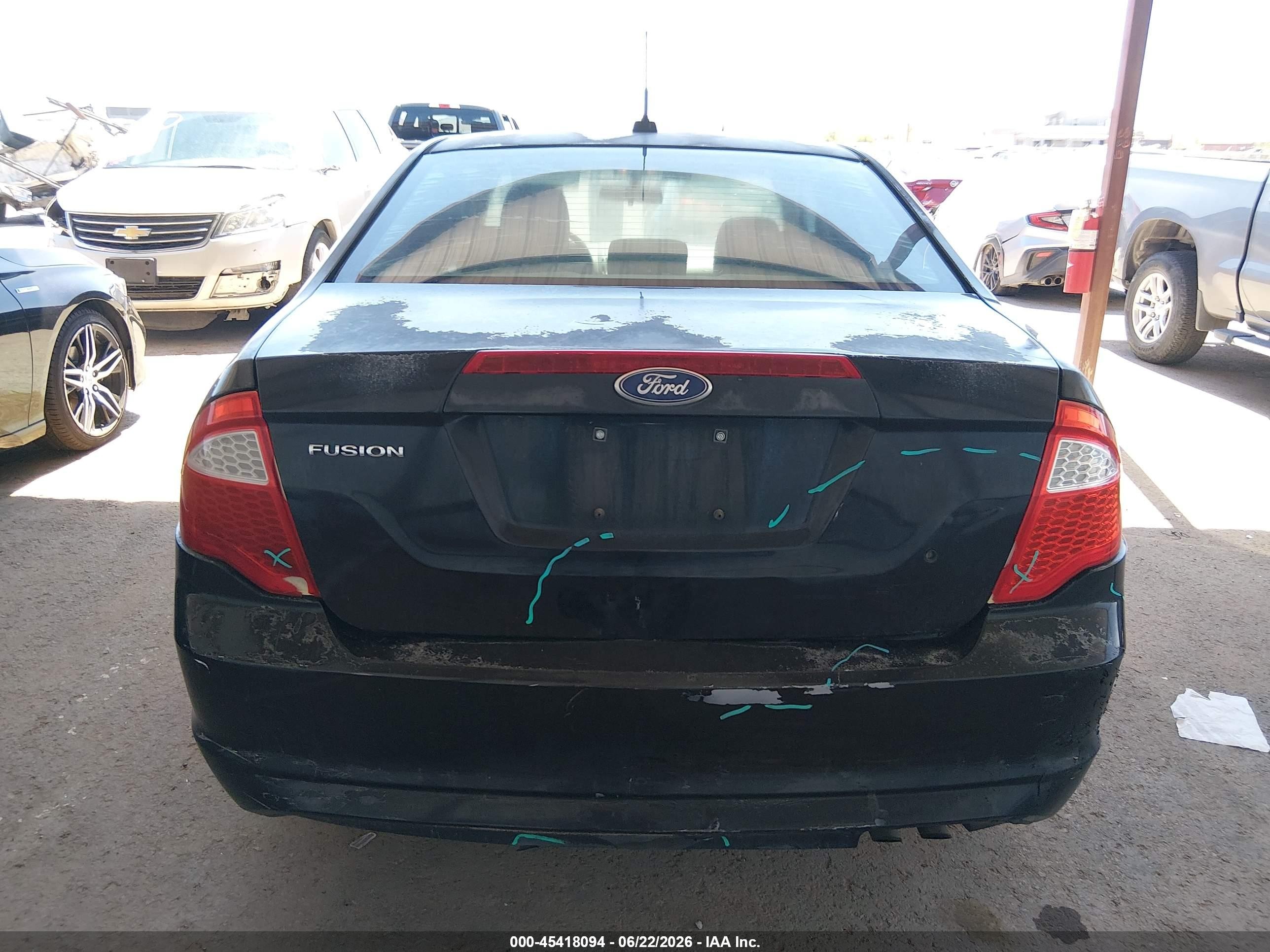 2010 Ford Fusion S Black vin: 3FAHP0GA8AR375851