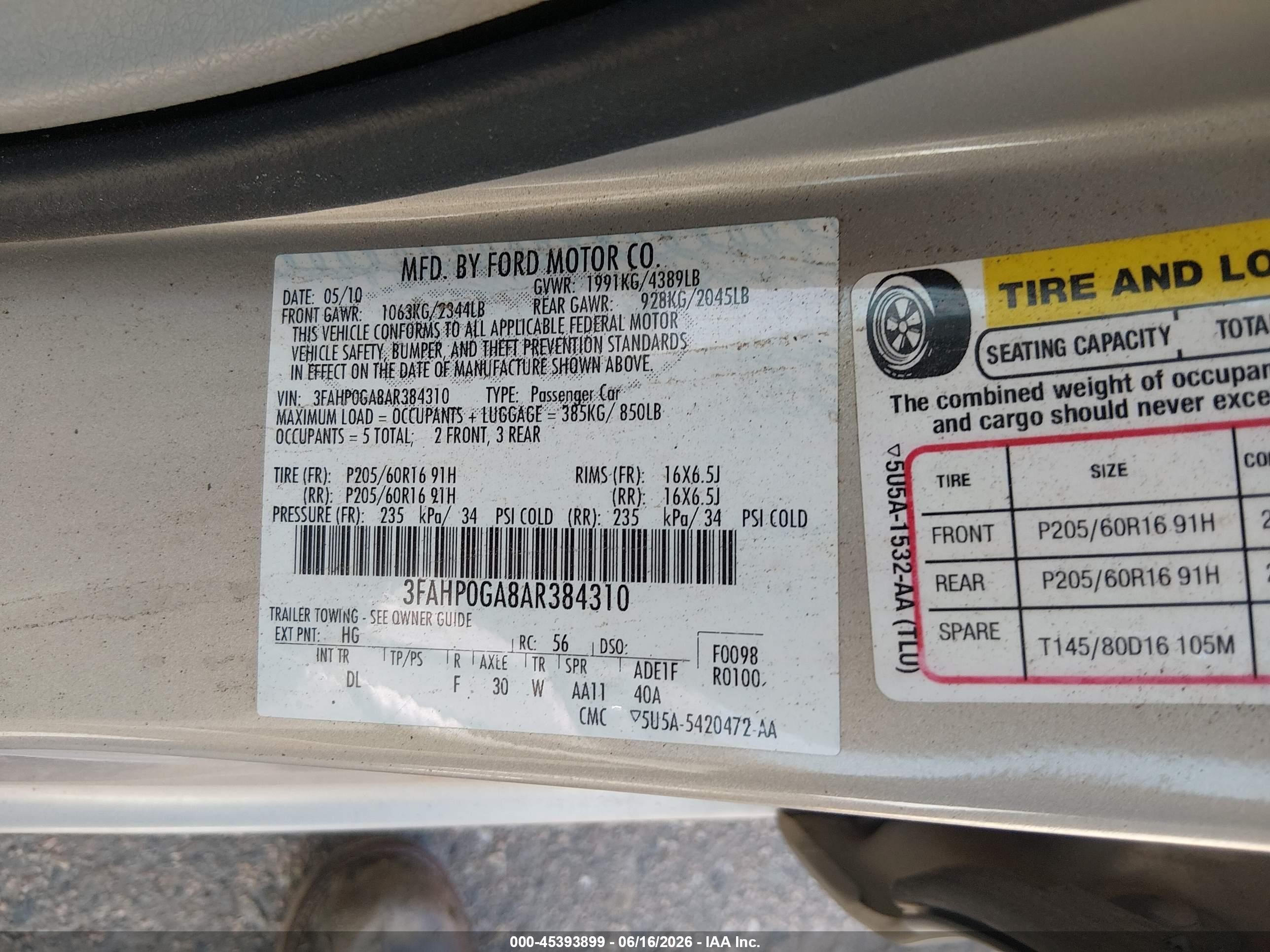 2010 Ford Fusion S Brown vin: 3FAHP0GA8AR384310