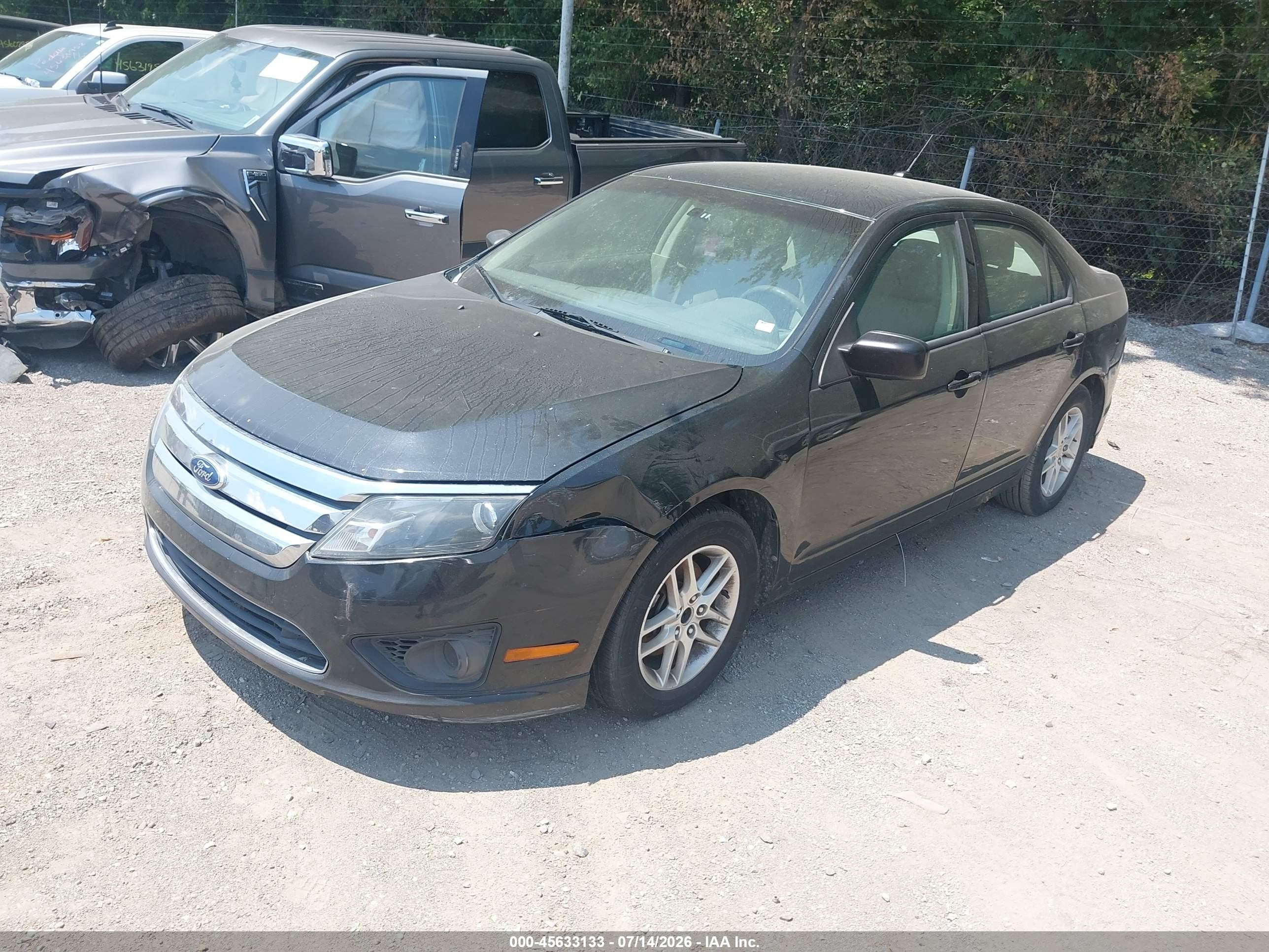 2012 Ford Fusion S Black vin: 3FAHP0GA9CR210782