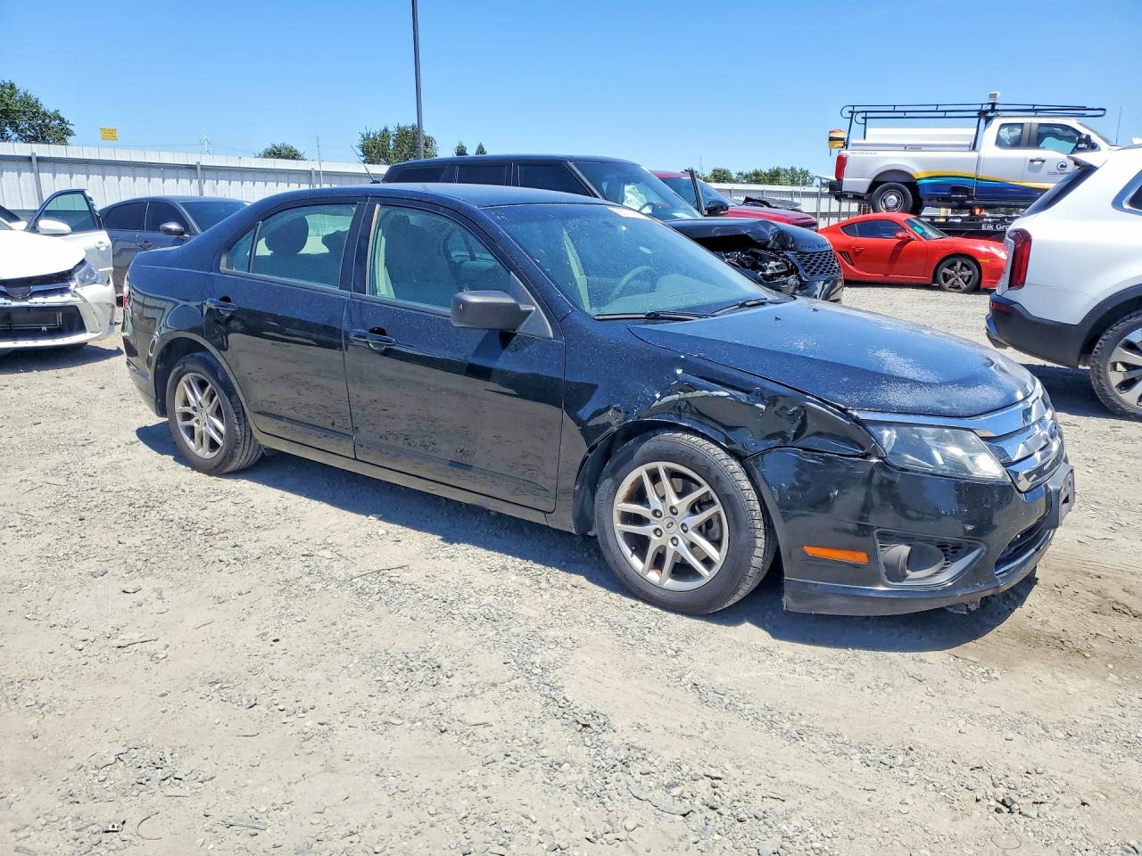 2012 Ford Fusion S Black vin: 3FAHP0GAXCR138037