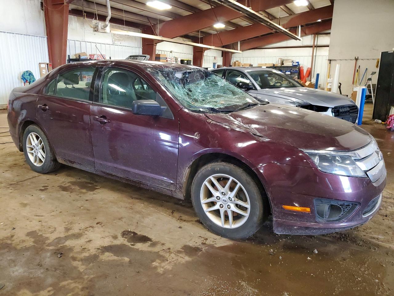 2012 Ford Fusion S Burgundy vin: 3FAHP0GAXCR394324