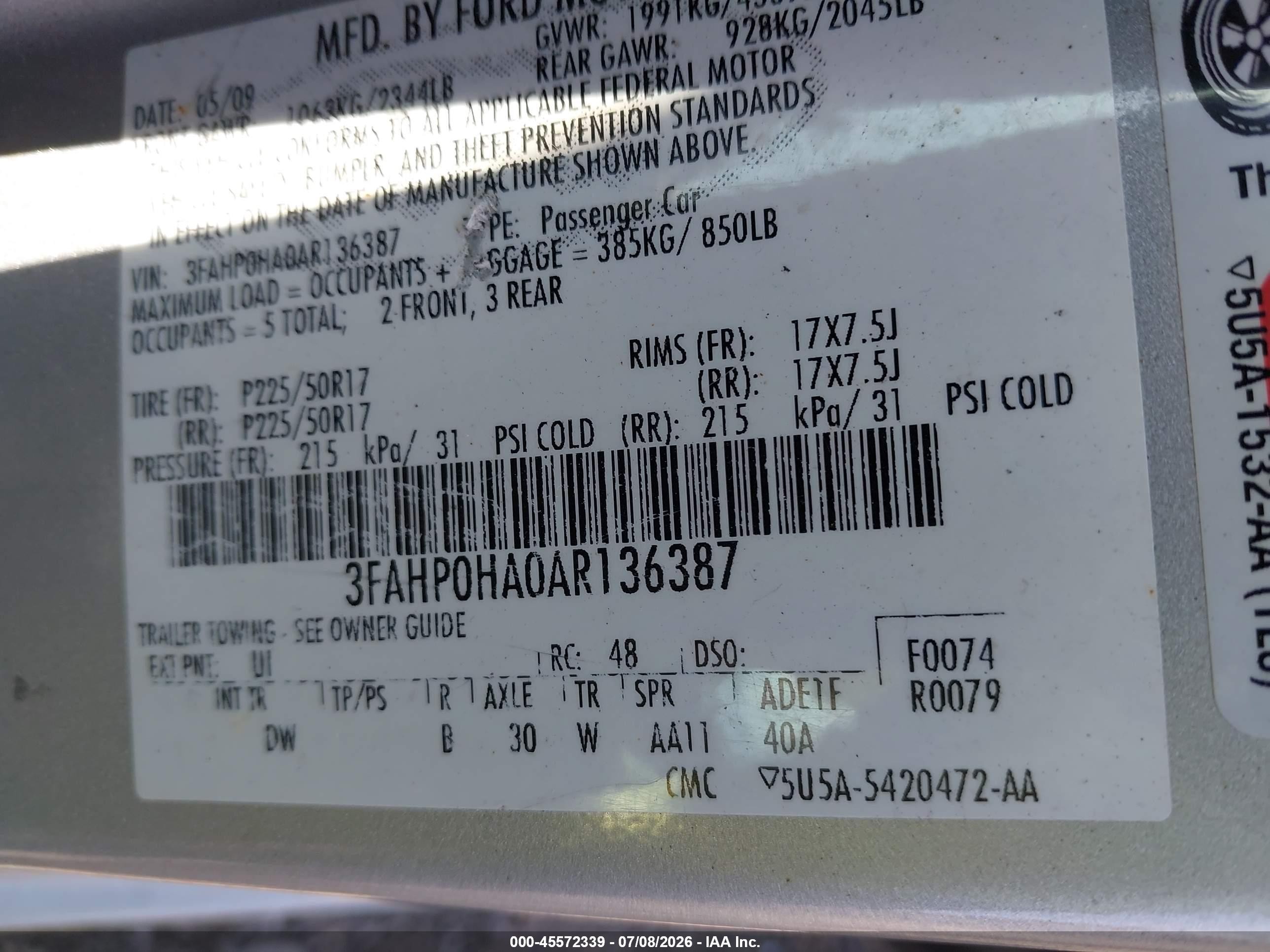 2010 Ford Fusion Se Серебряный vin: 3FAHP0HA0AR136387