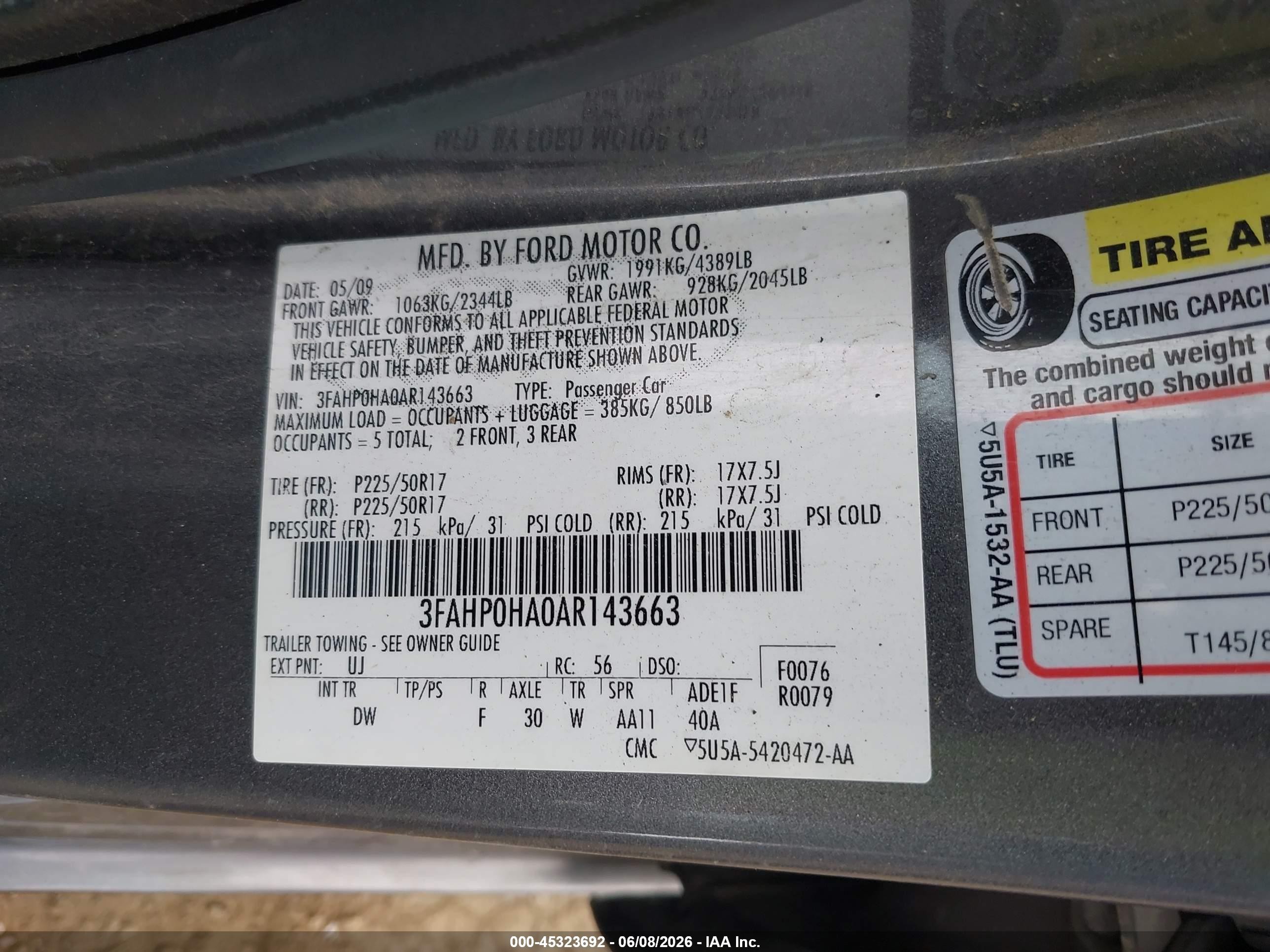 2010 Ford Fusion Se Gray vin: 3FAHP0HA0AR143663
