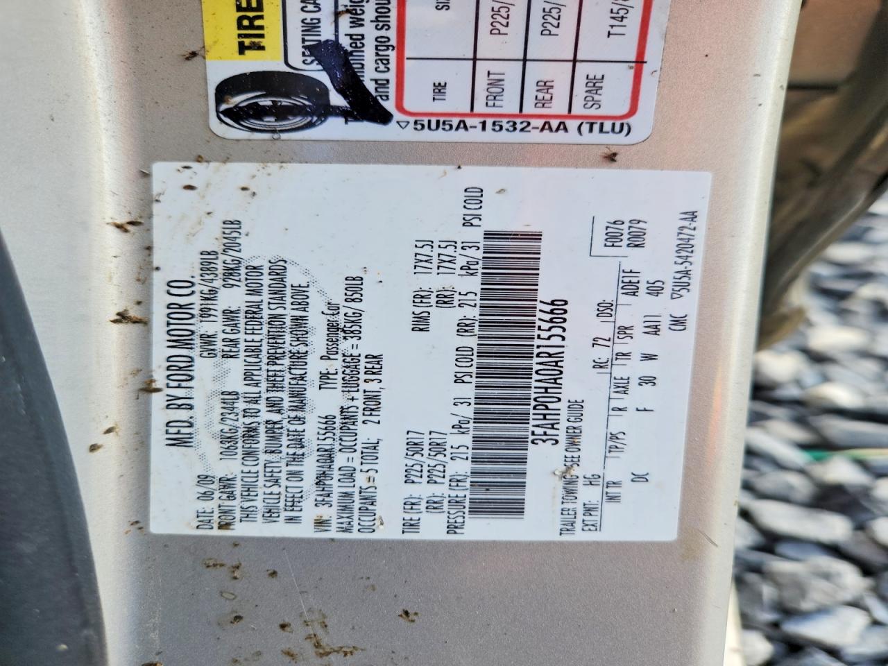 2010 Ford Fusion Se Gray vin: 3FAHP0HA0AR155666