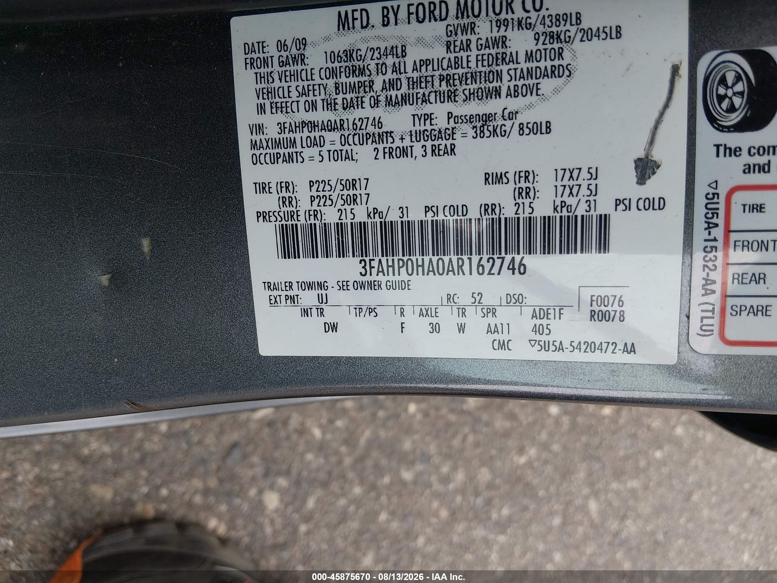 2010 Ford Fusion Se Gray vin: 3FAHP0HA0AR162746