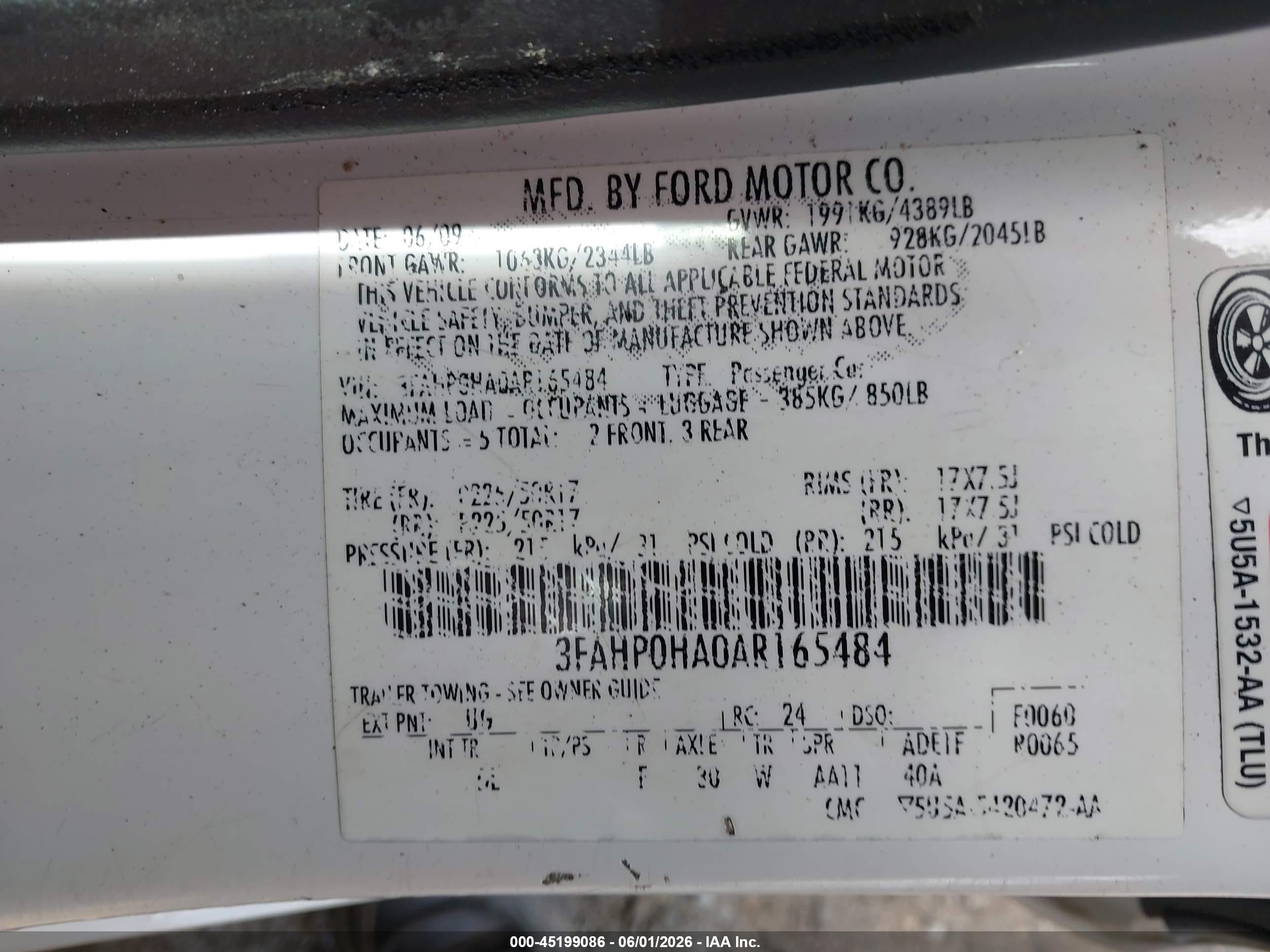 2010 Ford Fusion Se White vin: 3FAHP0HA0AR165484