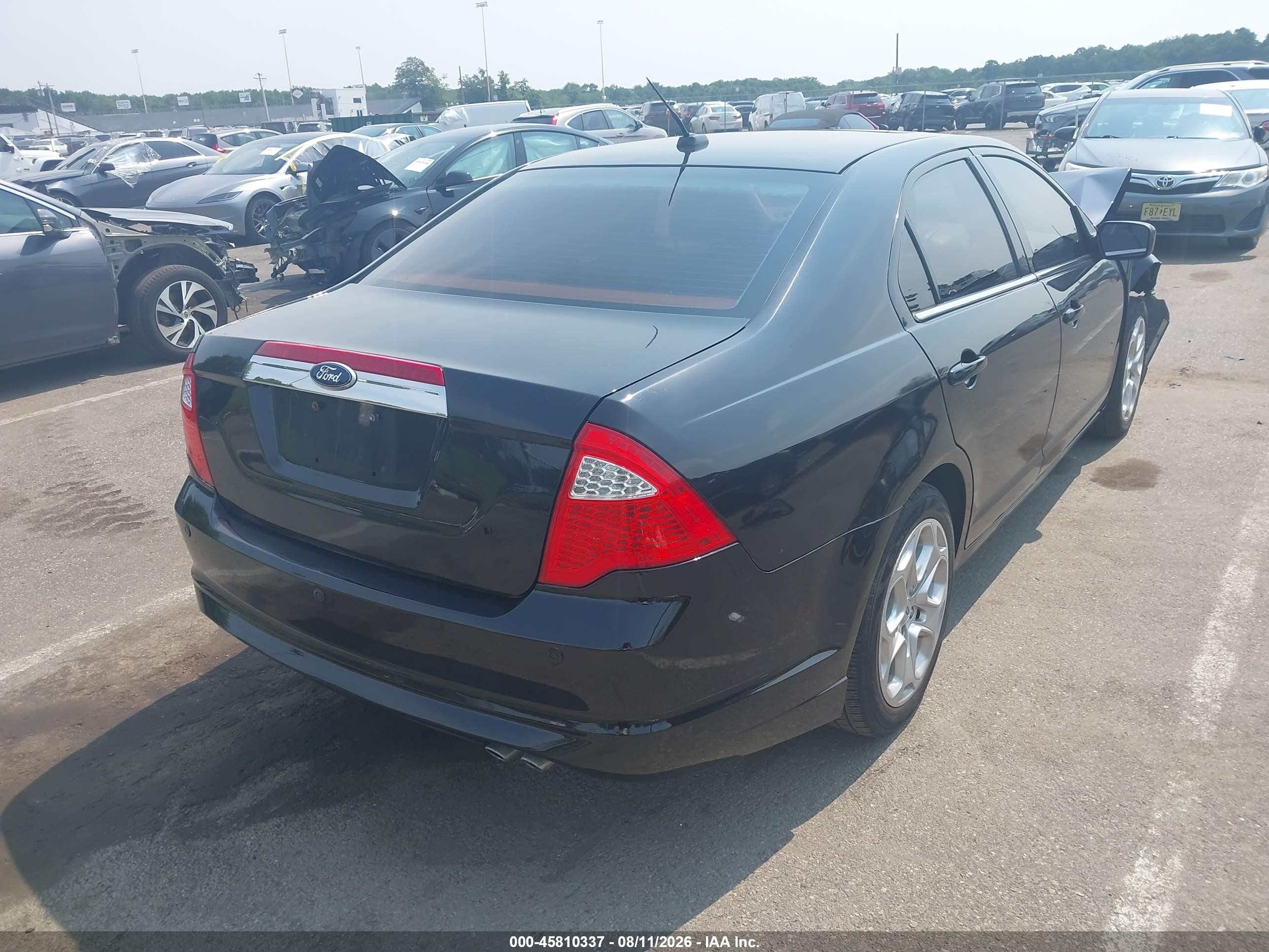 2010 Ford Fusion Se Black vin: 3FAHP0HA0AR345368