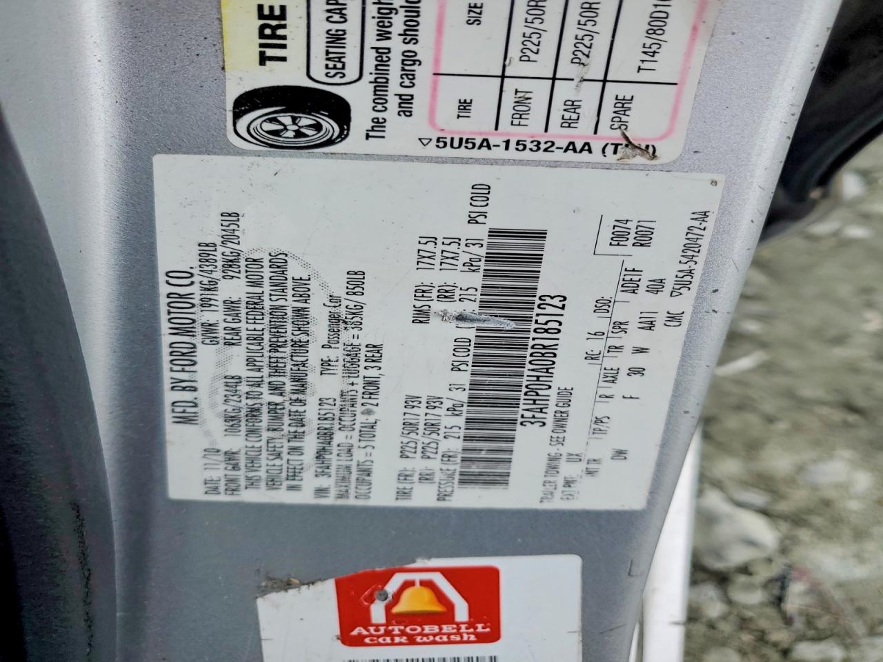 2011 Ford Fusion Se Серый vin: 3FAHP0HA0BR185123
