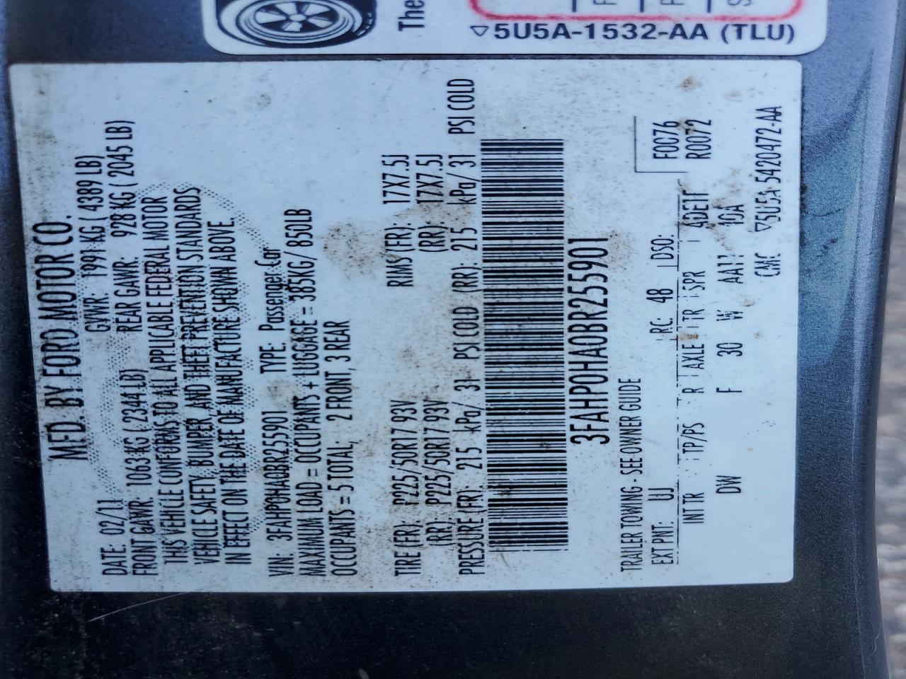 2011 Ford Fusion Se Gray vin: 3FAHP0HA0BR255901