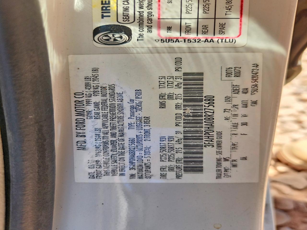 2011 Ford Fusion Se White vin: 3FAHP0HA0BR275680