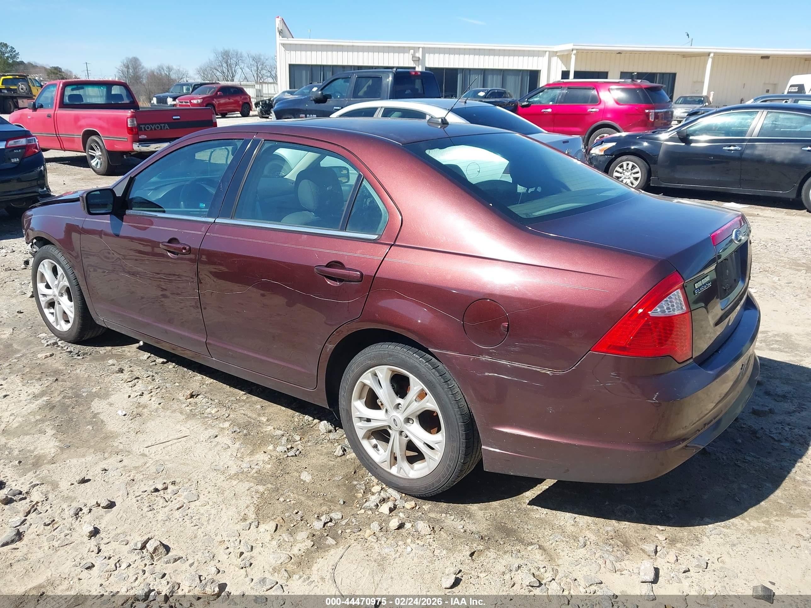 2012 Ford Fusion Se Burgundy vin: 3FAHP0HA0CR167514