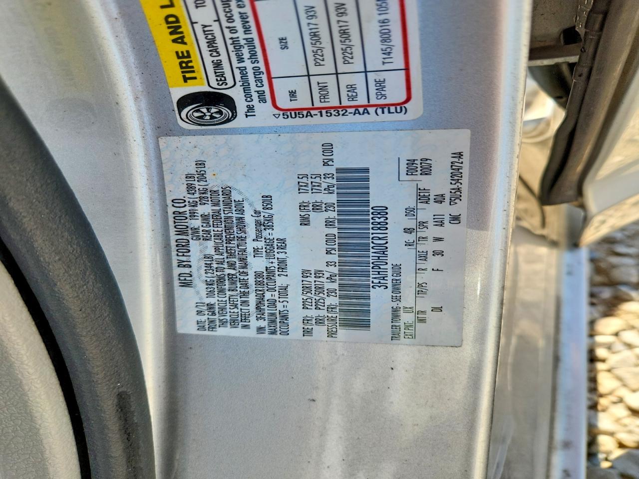 2012 Ford Fusion Se Silver vin: 3FAHP0HA0CR188380