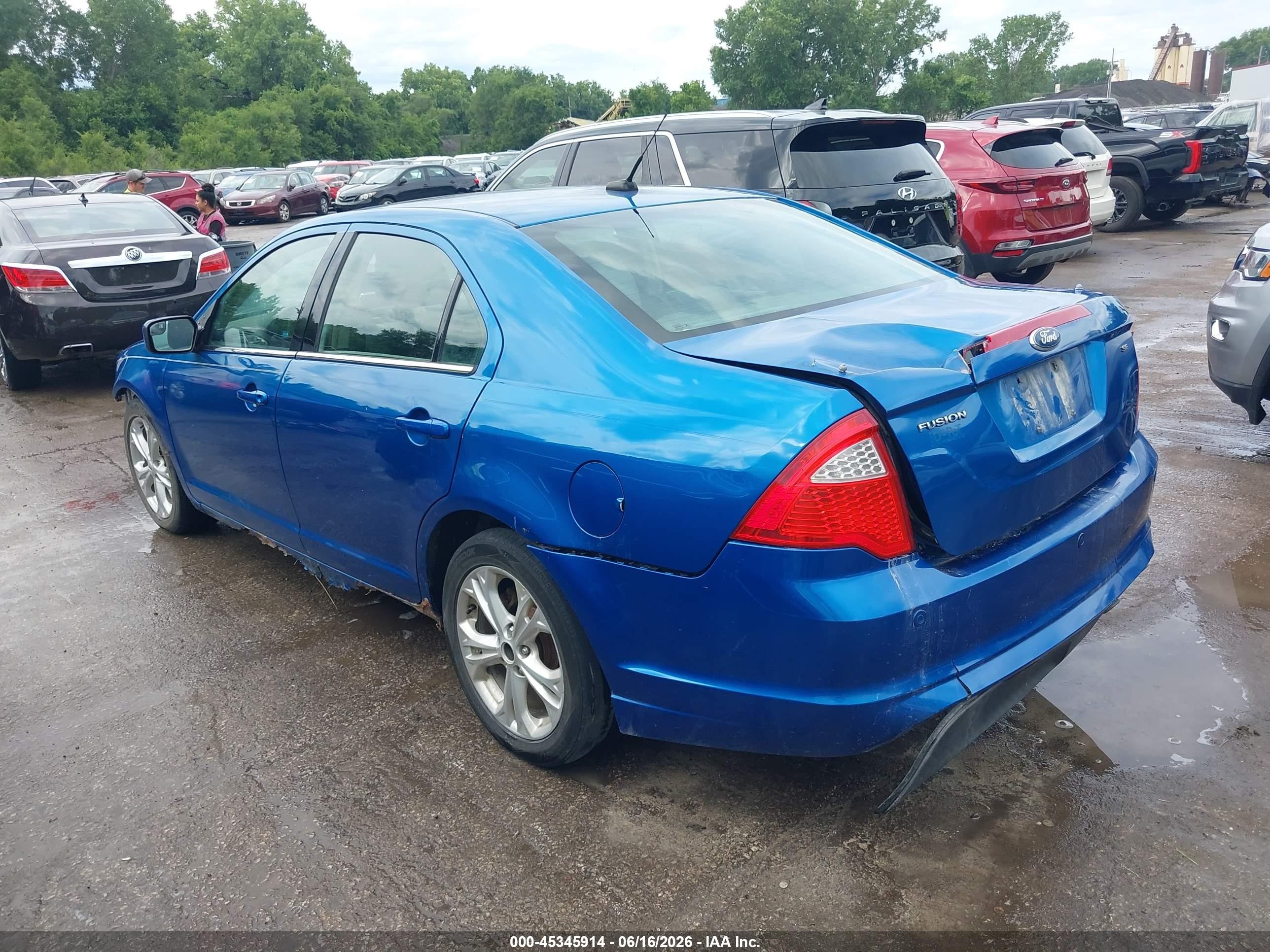 2012 Ford Fusion Se Blue vin: 3FAHP0HA0CR205422