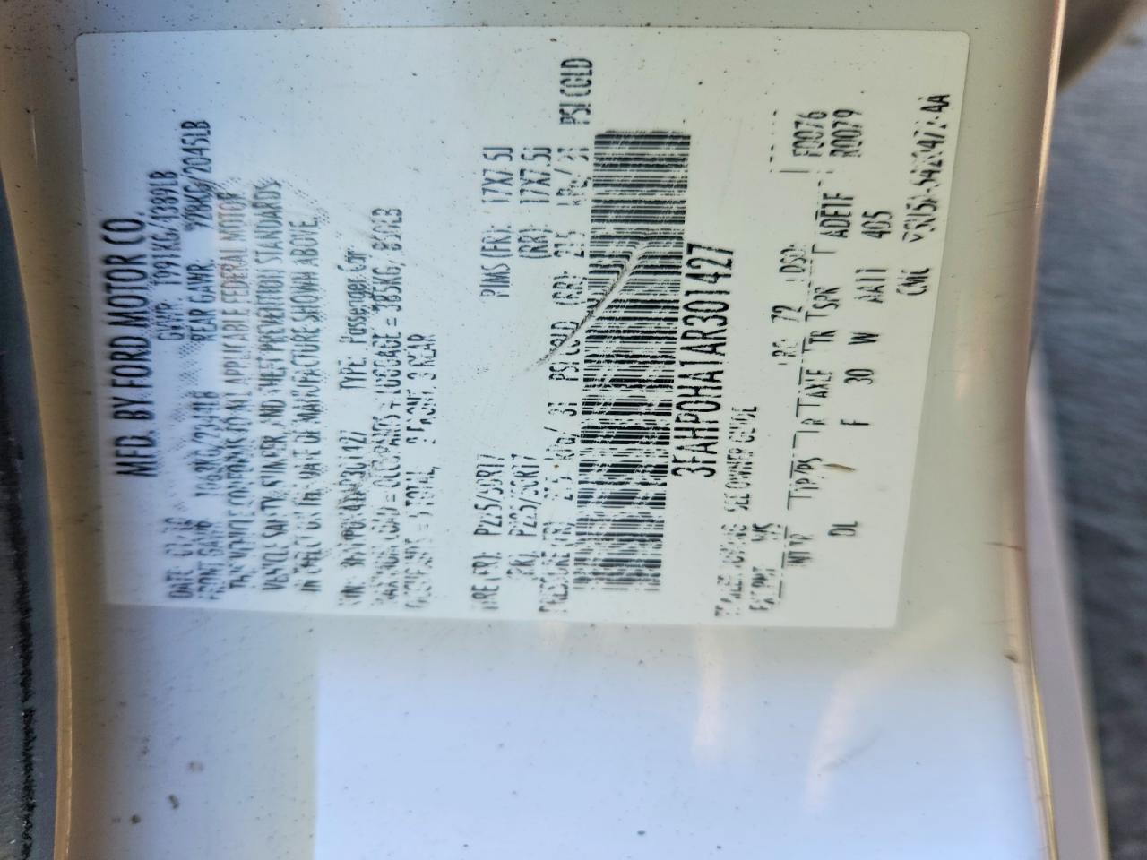 2010 Ford Fusion Se Белый vin: 3FAHP0HA1AR301427