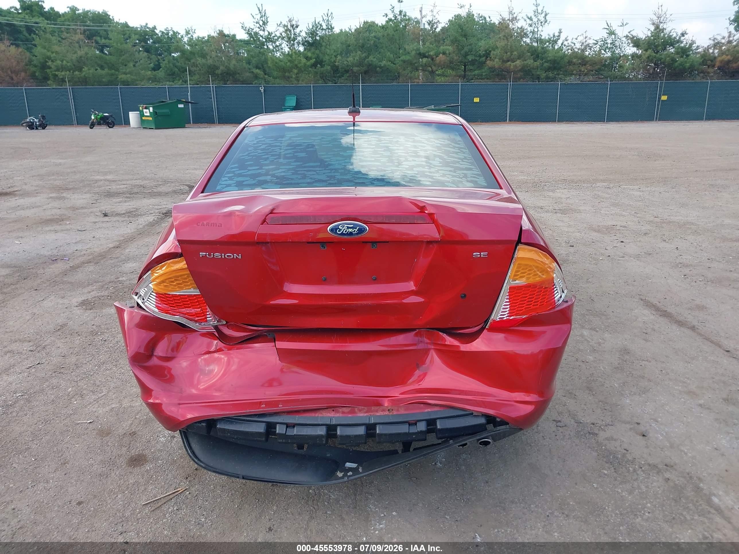 2010 Ford Fusion Se Red vin: 3FAHP0HA1AR408638