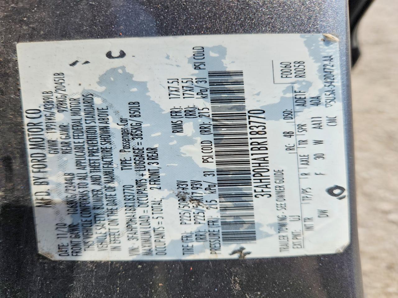 2011 Ford Fusion Se Gray vin: 3FAHP0HA1BR183770