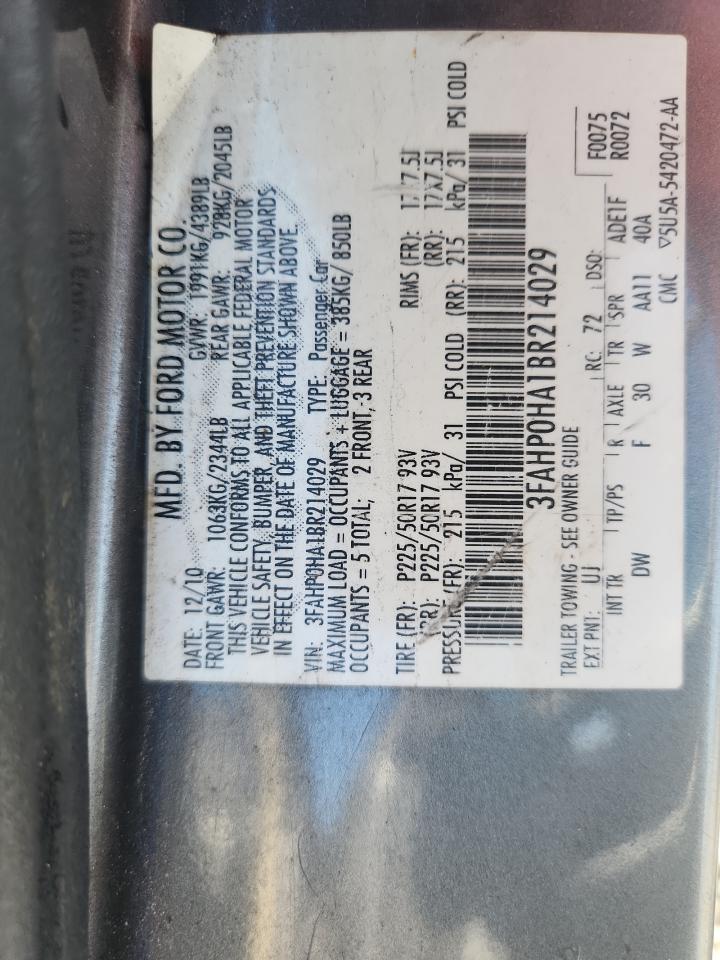 2011 Ford Fusion Se Серый vin: 3FAHP0HA1BR214029