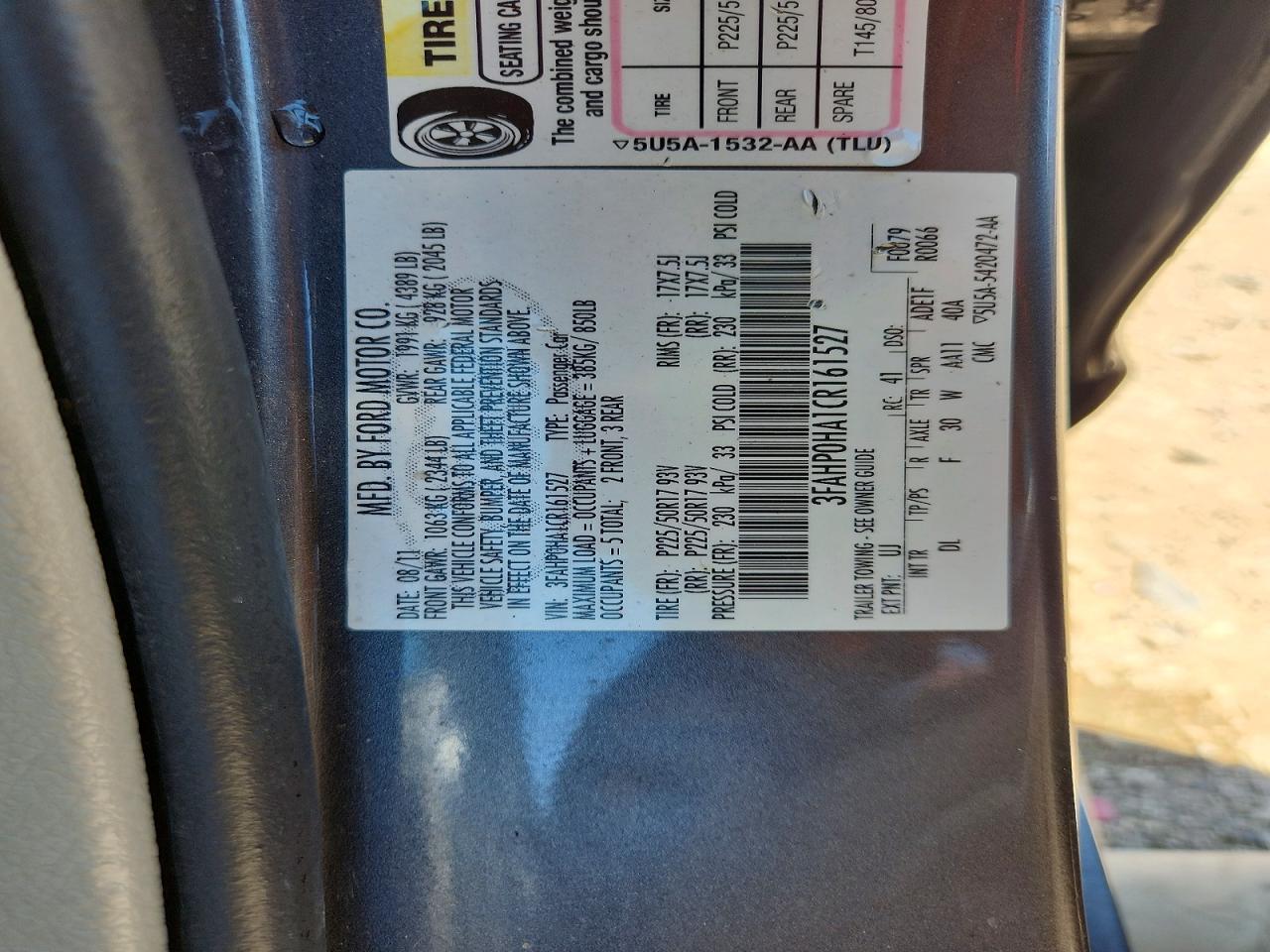 2012 Ford Fusion Se Gray vin: 3FAHP0HA1CR161527