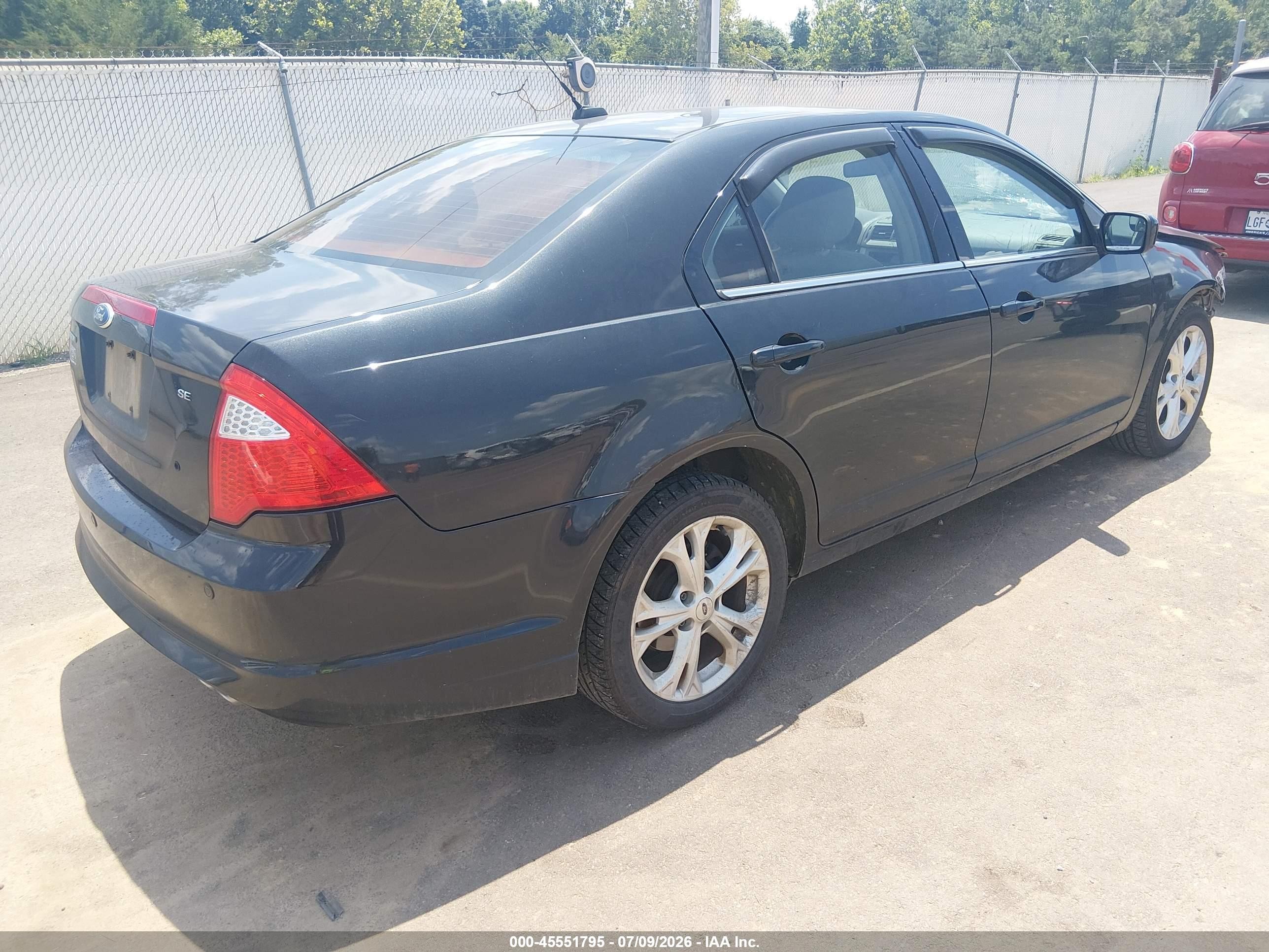 2012 Ford Fusion Se Black vin: 3FAHP0HA1CR200553
