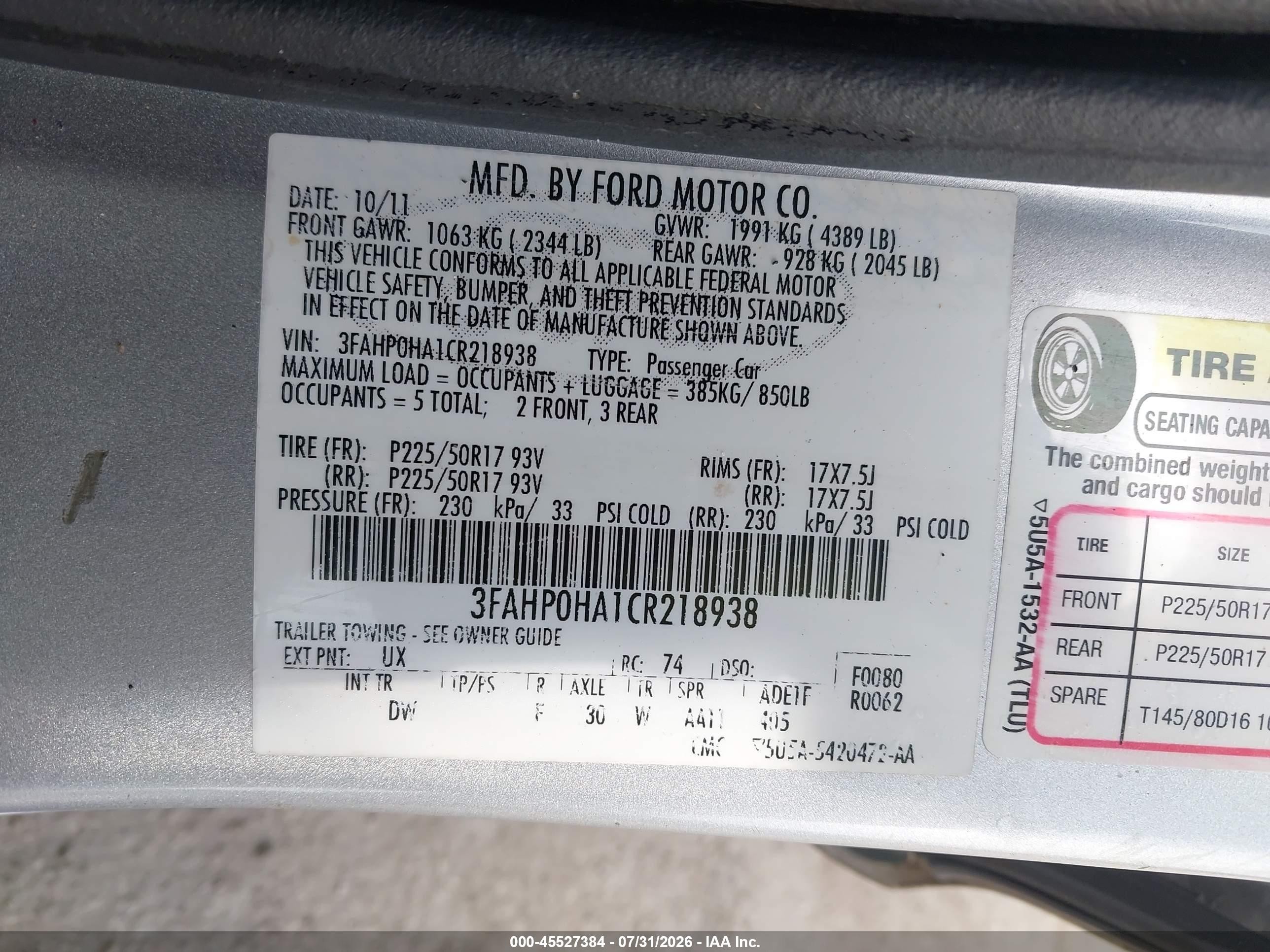 2012 Ford Fusion Se Silver vin: 3FAHP0HA1CR218938
