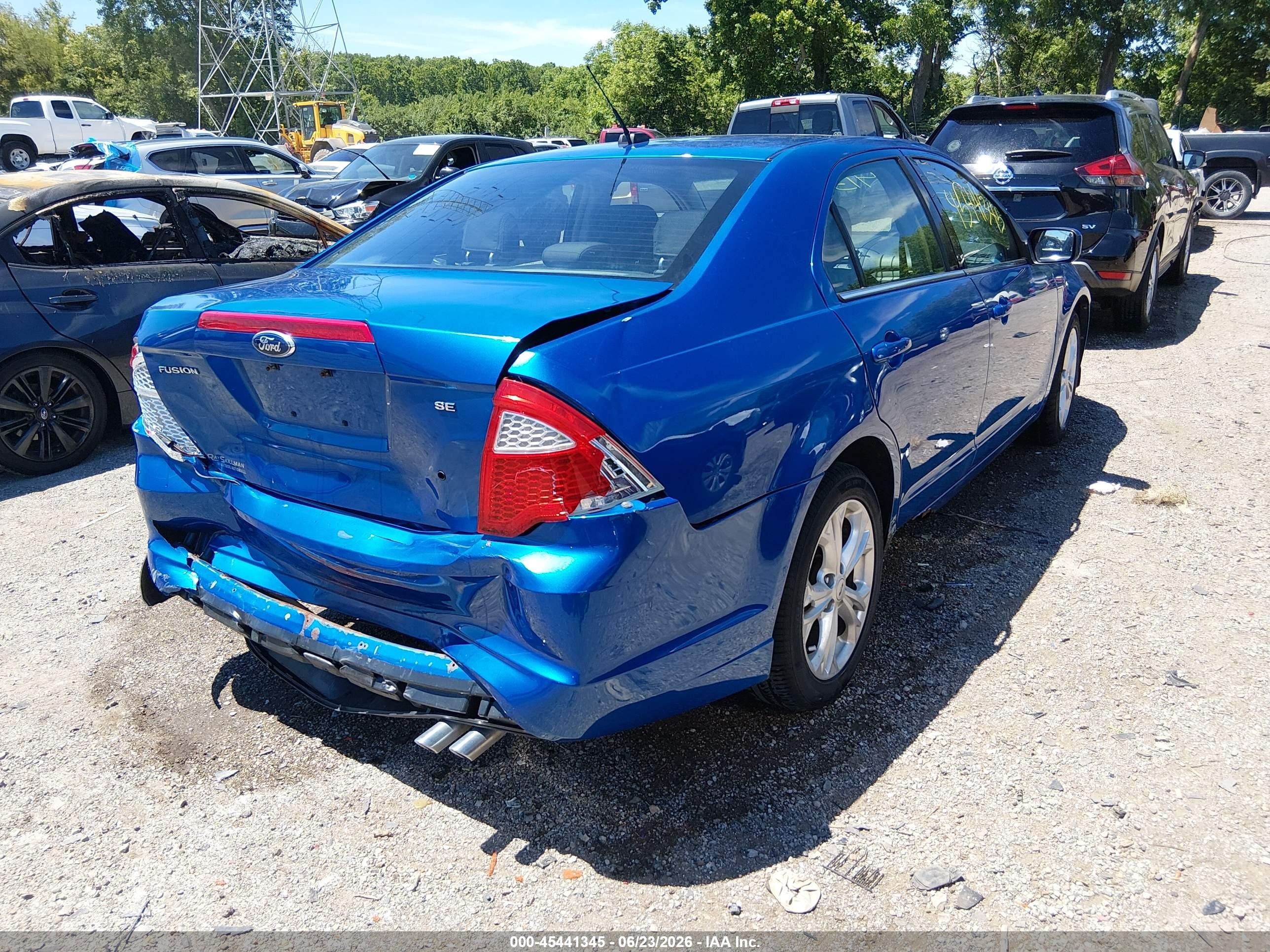 2012 Ford Fusion Se Blue vin: 3FAHP0HA1CR274491