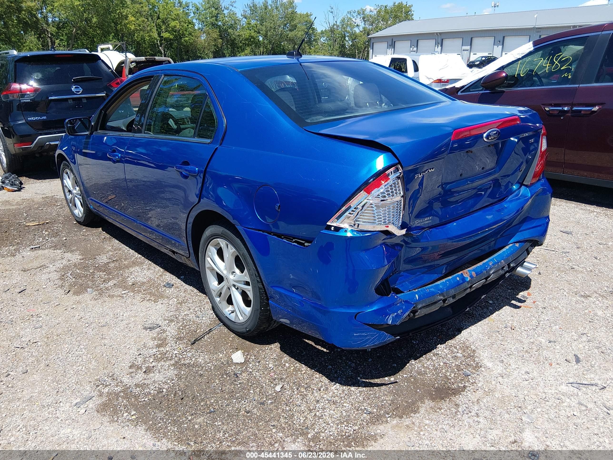 2012 Ford Fusion Se Blue vin: 3FAHP0HA1CR274491