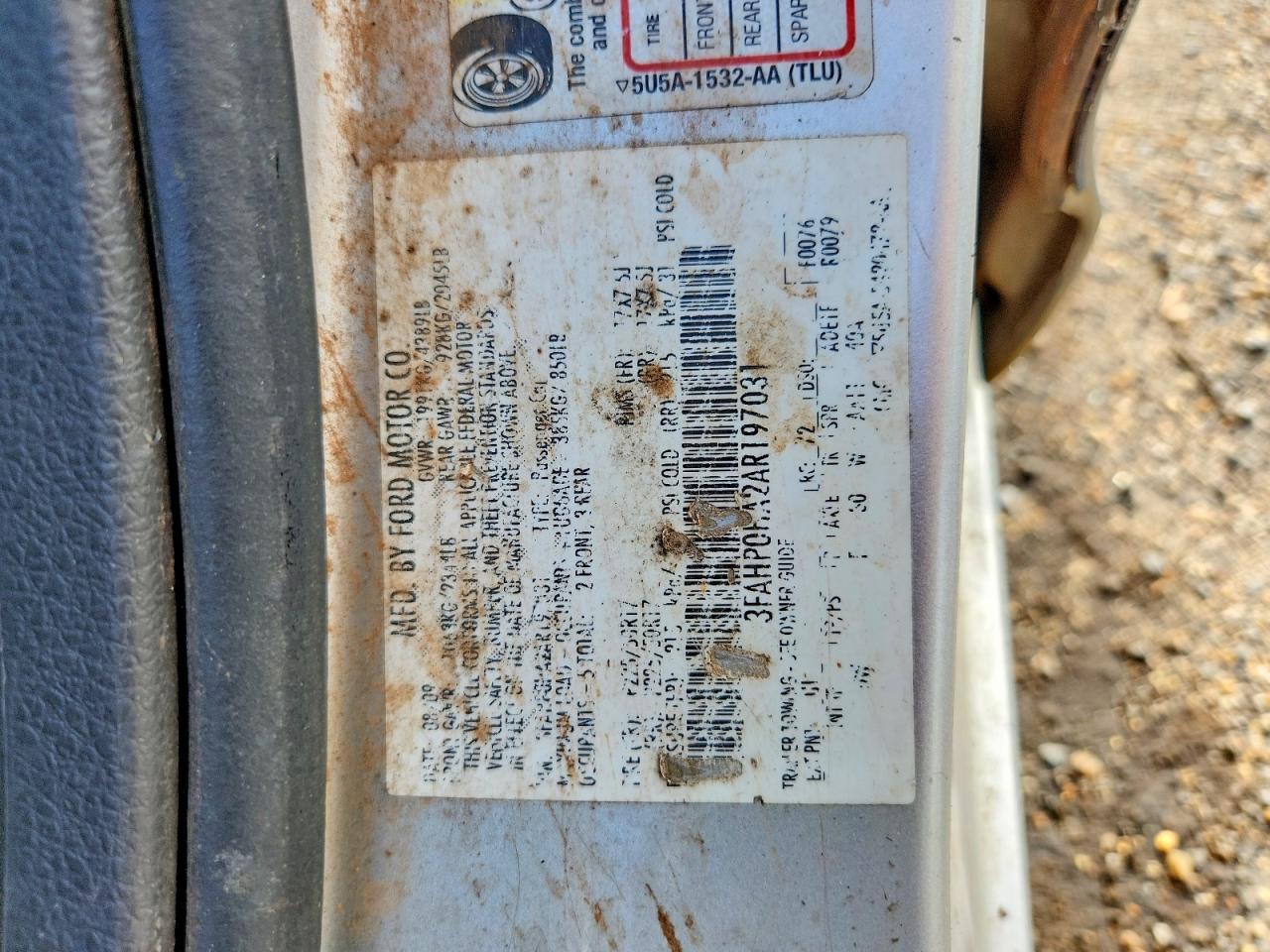 2010 Ford Fusion Se Silver vin: 3FAHP0HA2AR197031
