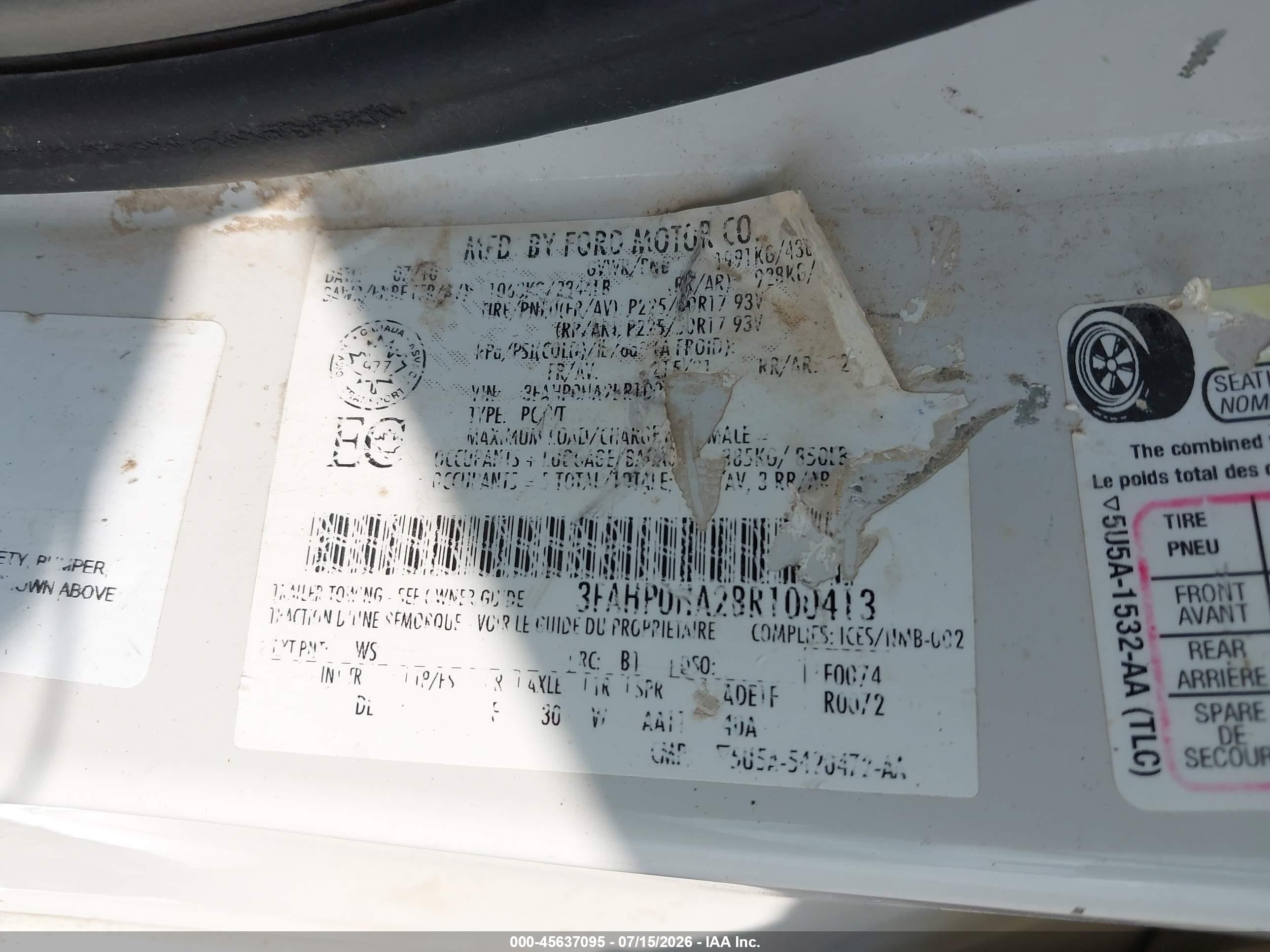 2011 Ford Fusion Se White vin: 3FAHP0HA2BR100413