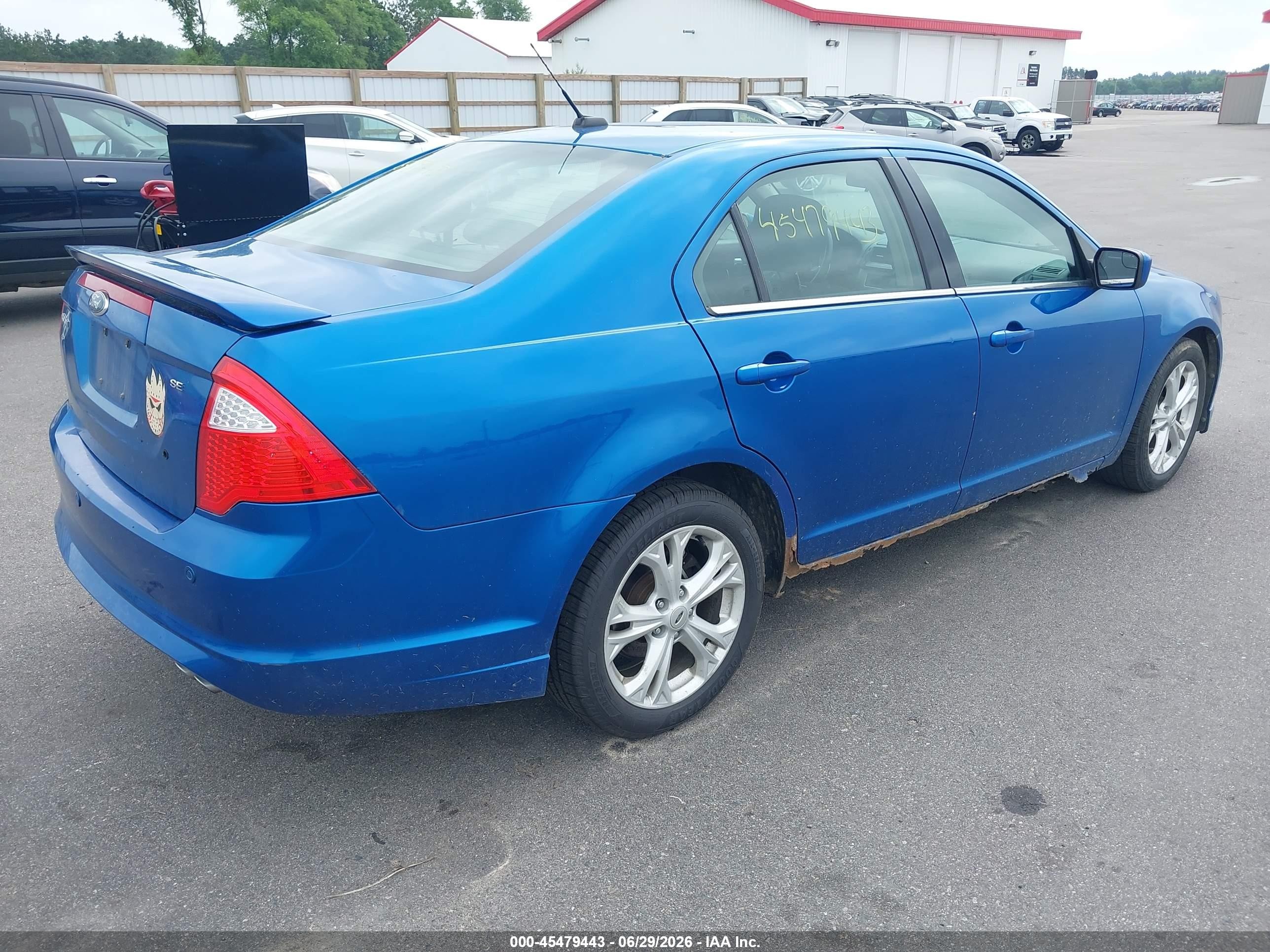 2012 Ford Fusion Se Blue vin: 3FAHP0HA2CR125054