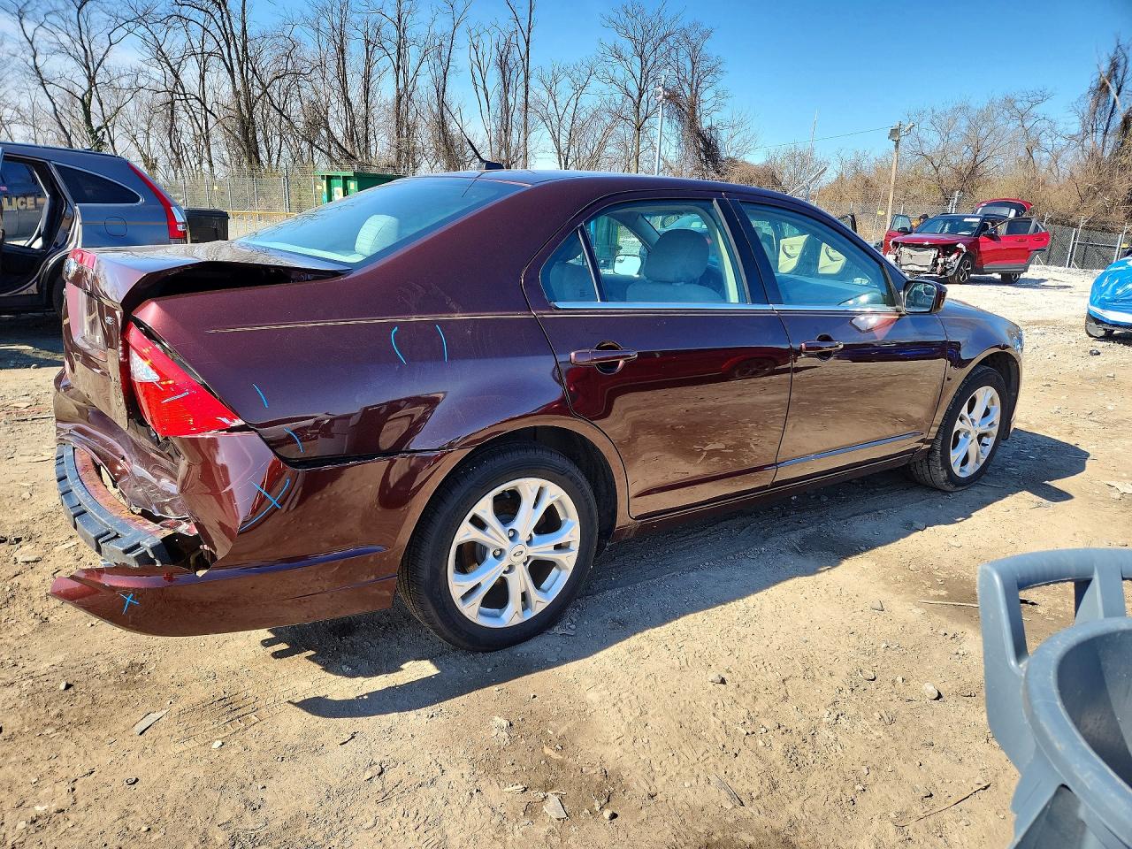 2012 Ford Fusion Se Burgundy vin: 3FAHP0HA2CR140489