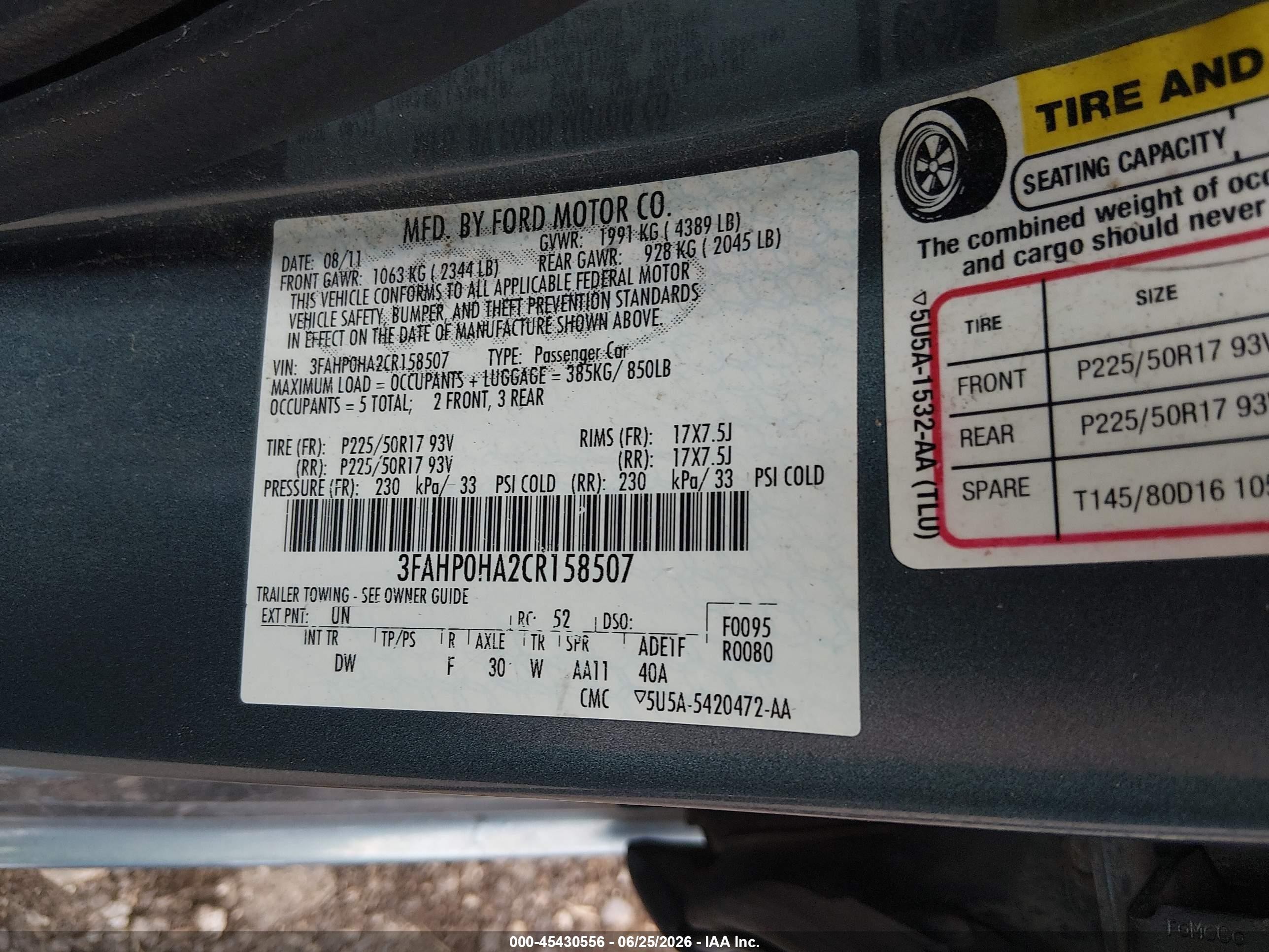 2012 Ford Fusion Se Blue vin: 3FAHP0HA2CR158507
