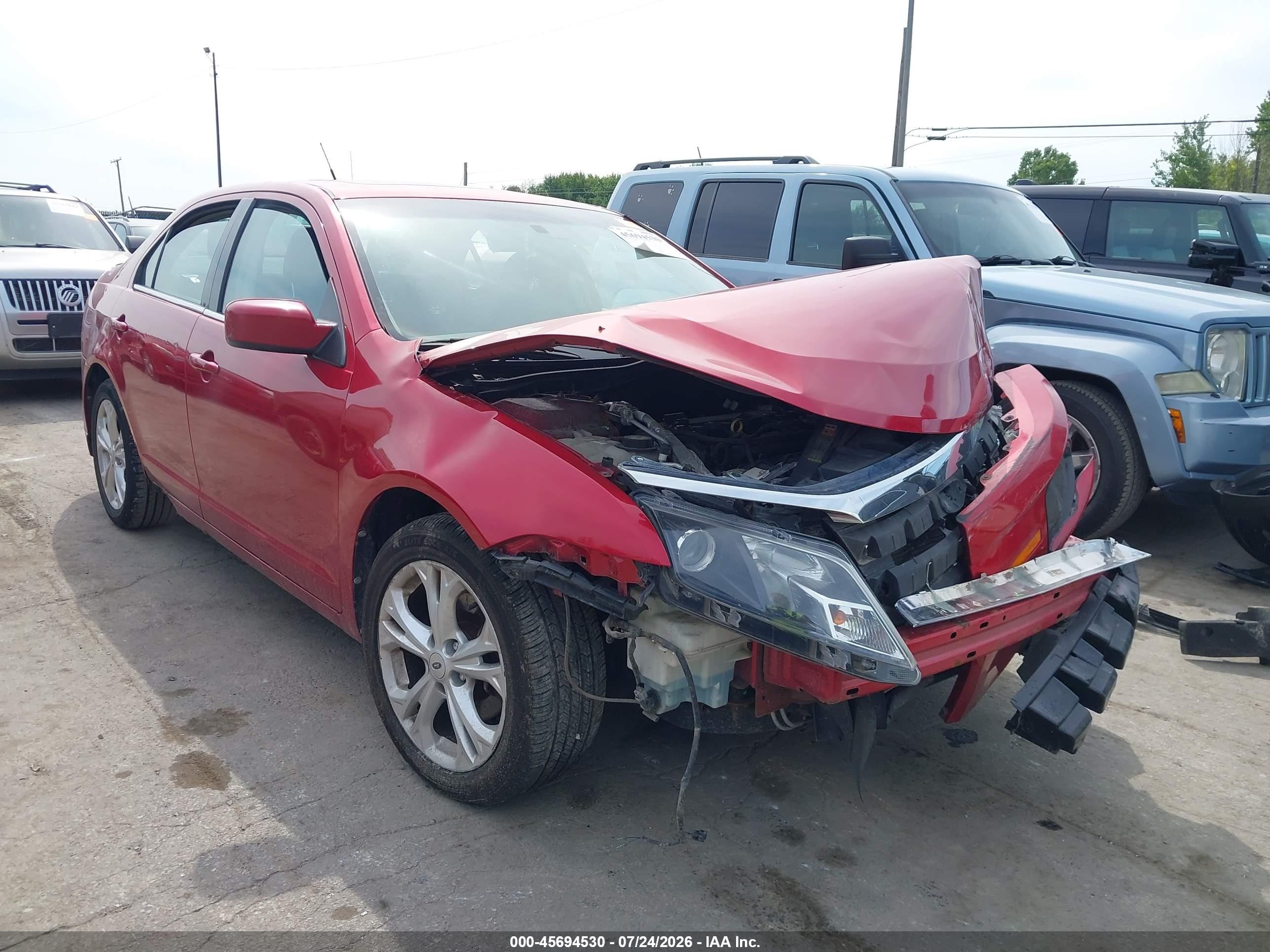 2012 Ford Fusion Se Red vin: 3FAHP0HA2CR174948